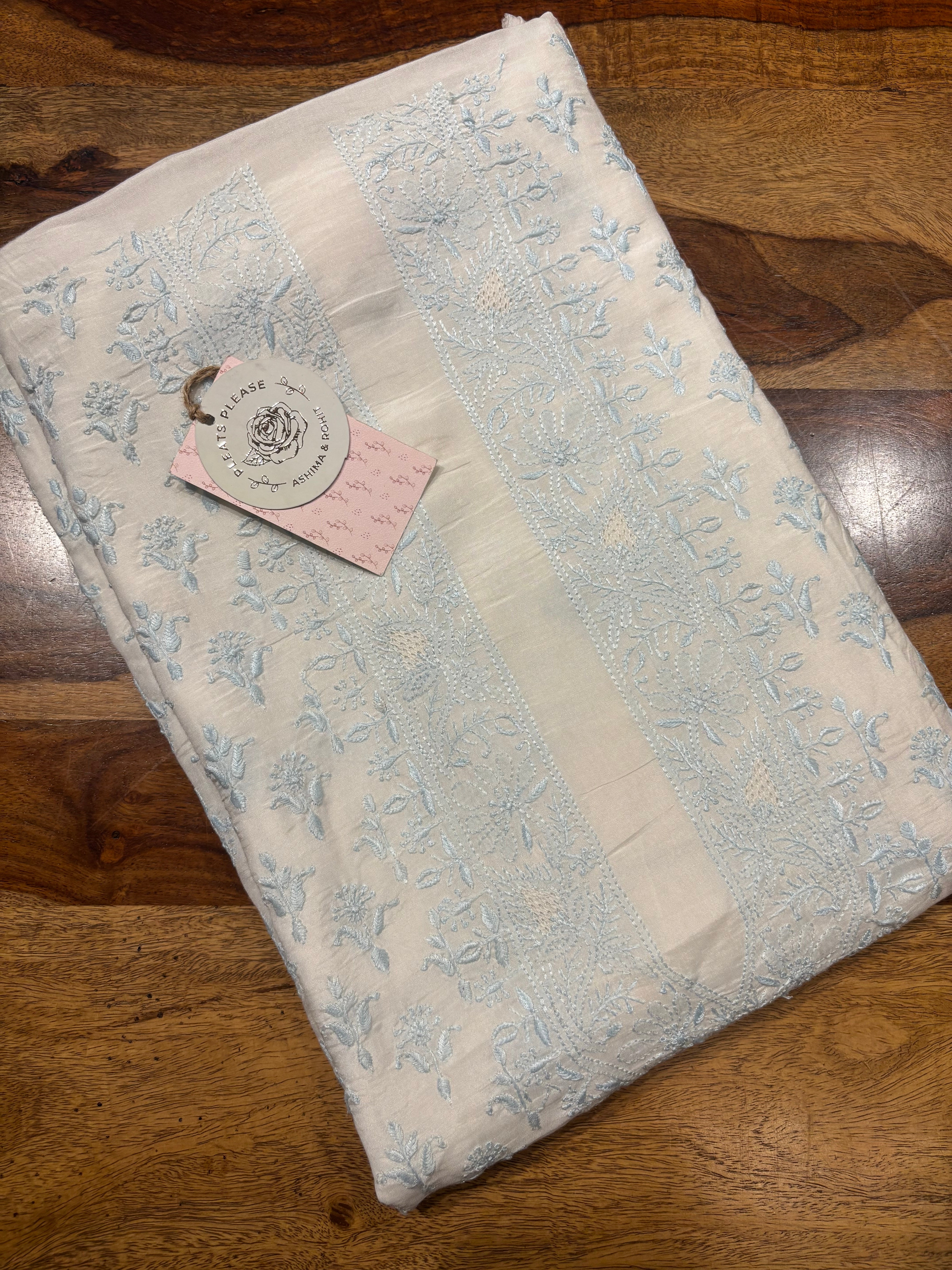 Dyeable Pure Muslin Silk Chikankari Men’s Kurta Fabric