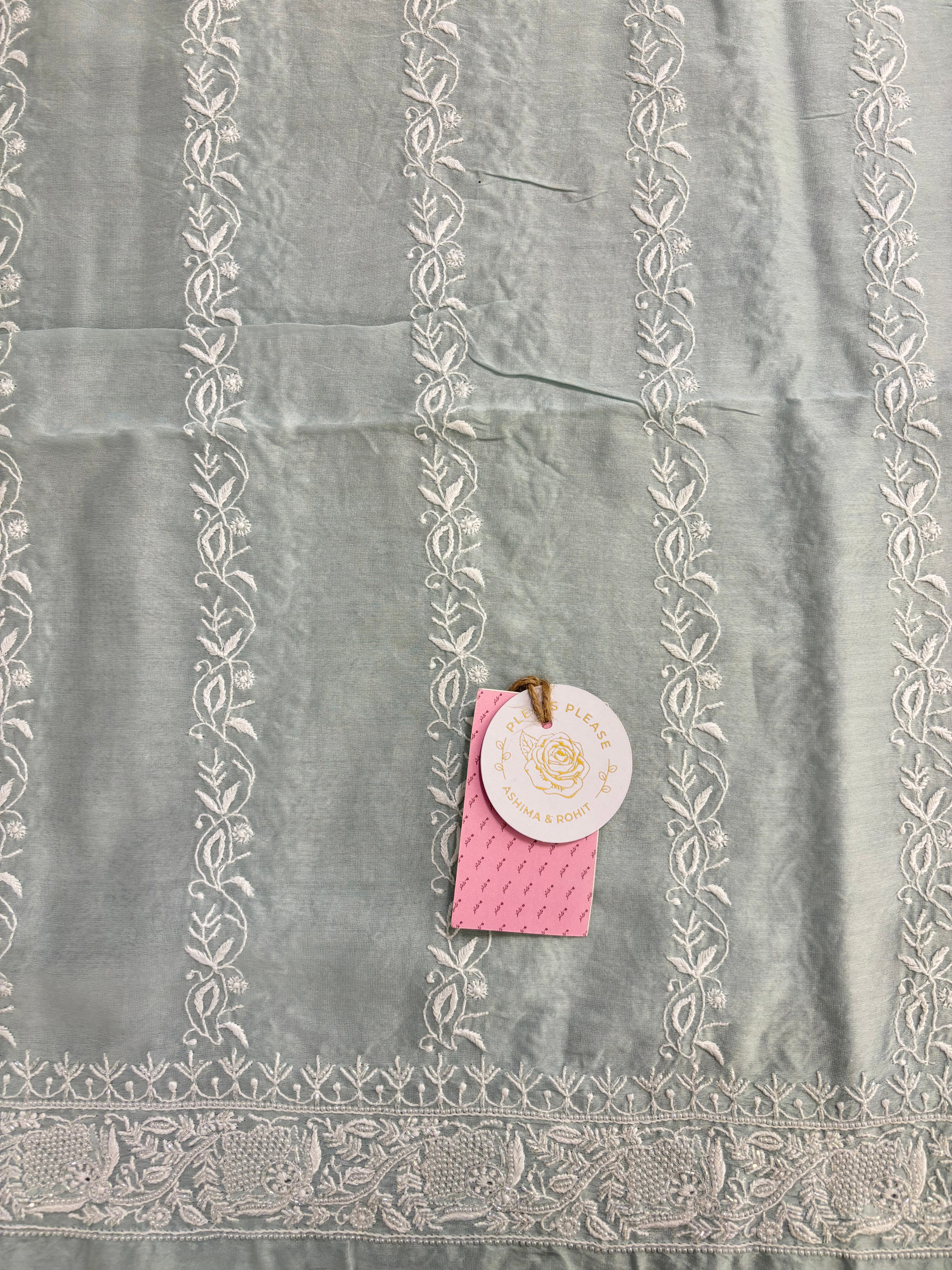 Mint Green Chanderi Chikankari Men’s Kurta