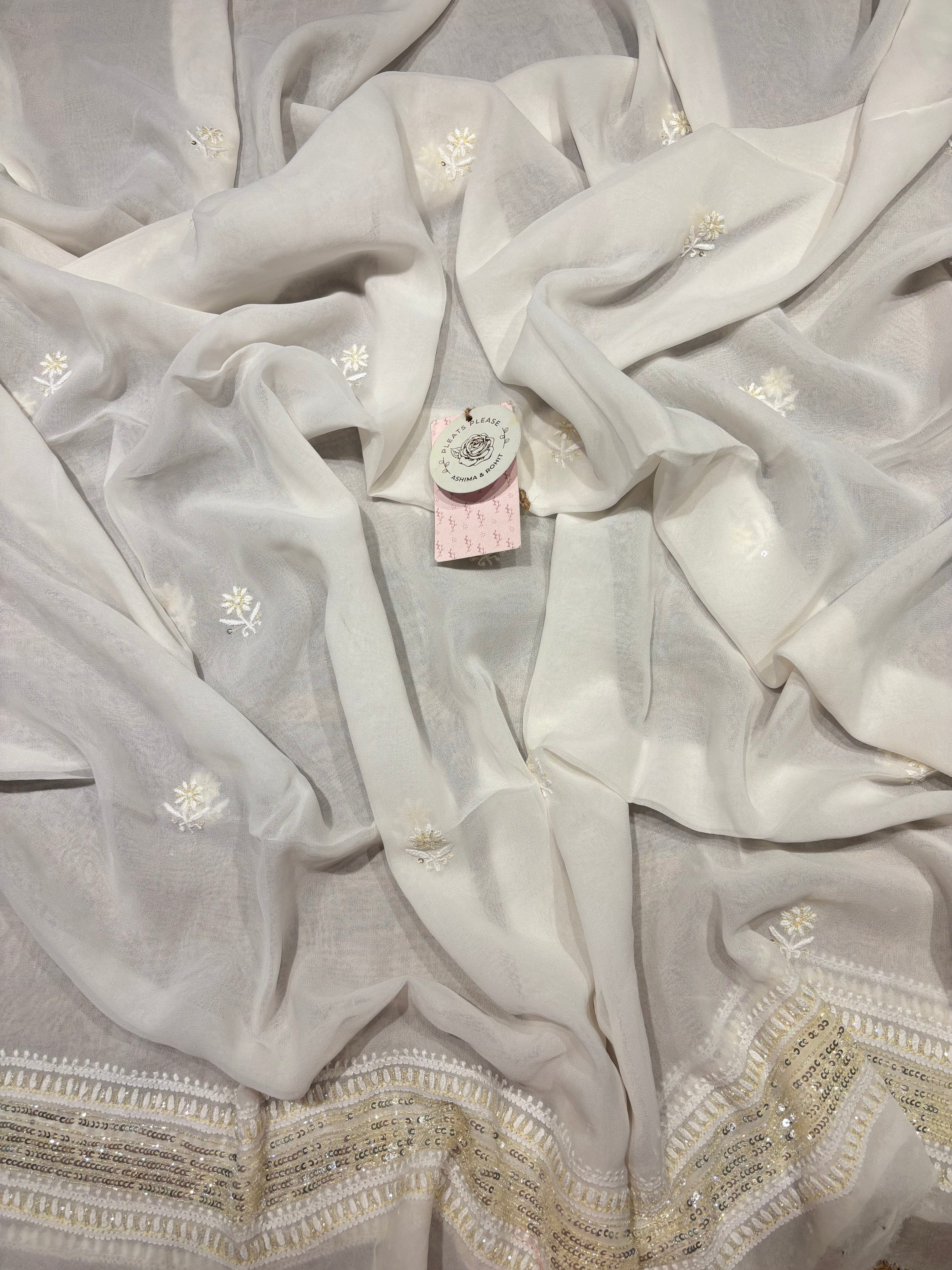 Dyeable Pure & Premium Georgette  Chikankari Anarkali & Dupatta Set