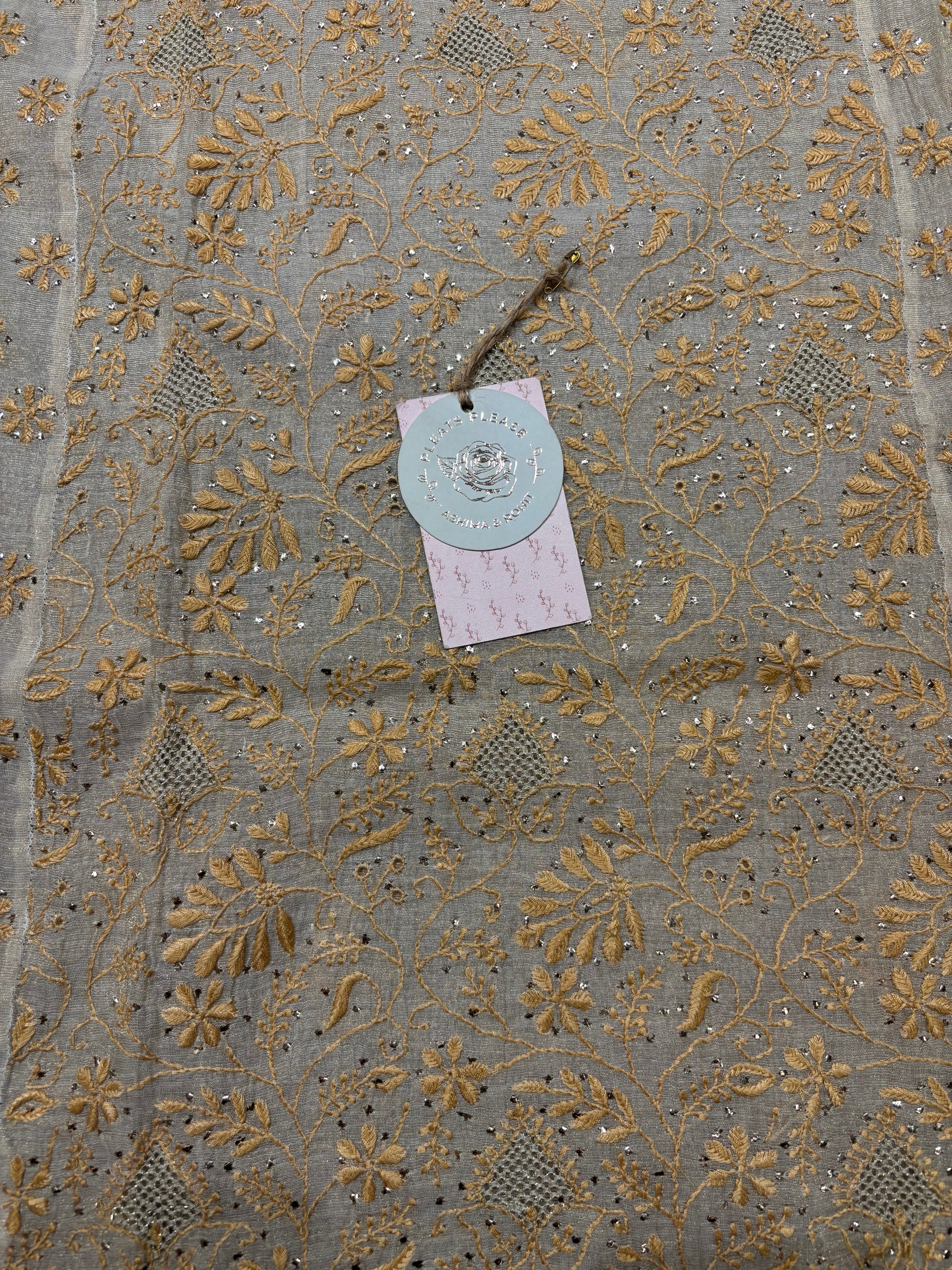 Dyeable Pure and Premium Tissue Chikankari & Mukaish kurta and Dupatta set