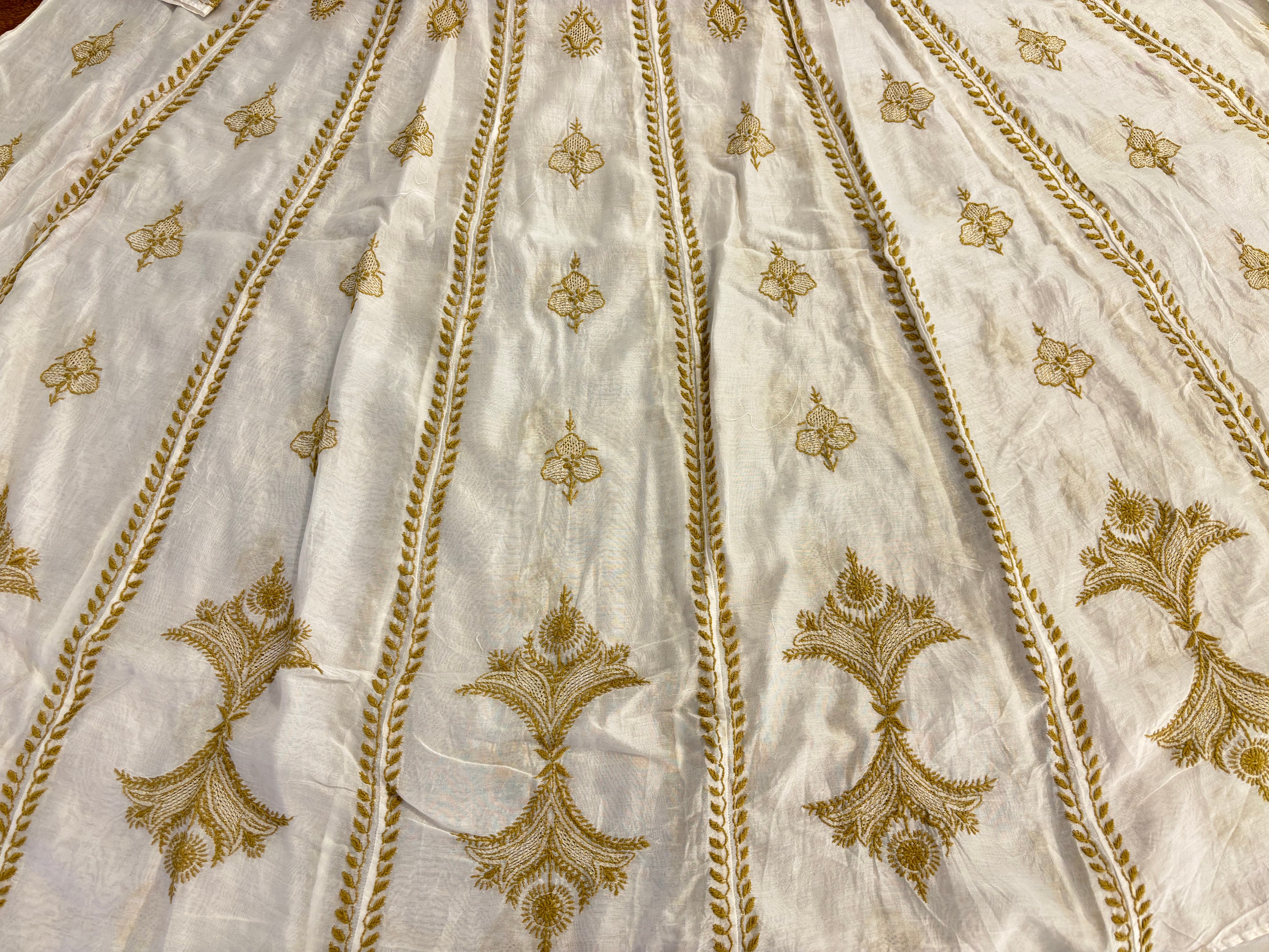 Dyeable Chanderi Chikankari Anarkali & Dupatta Set - Pleats PleaseChikankari