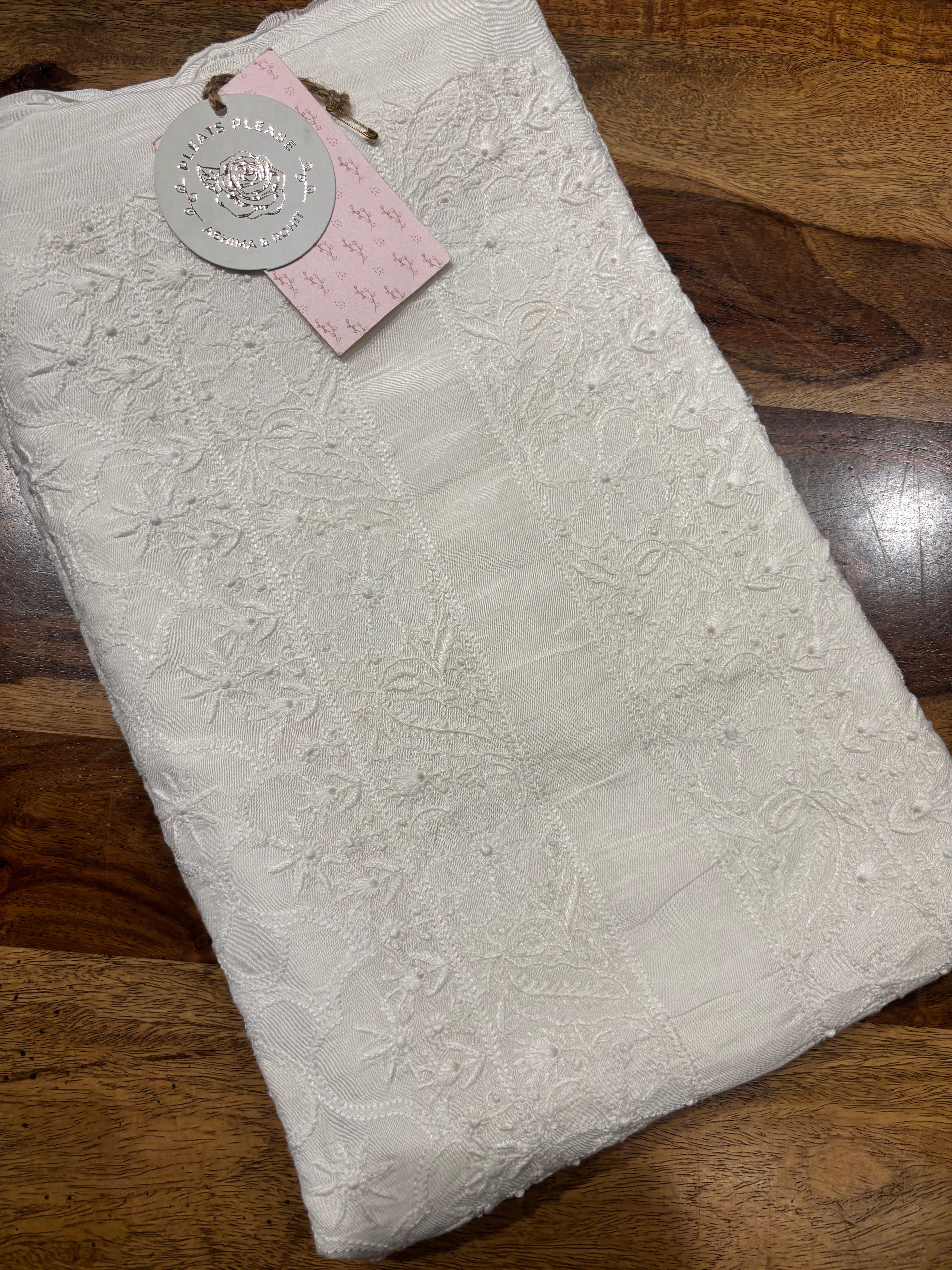 Dyeable Muslin Silk Chikankari Men’s Kurta Fabric