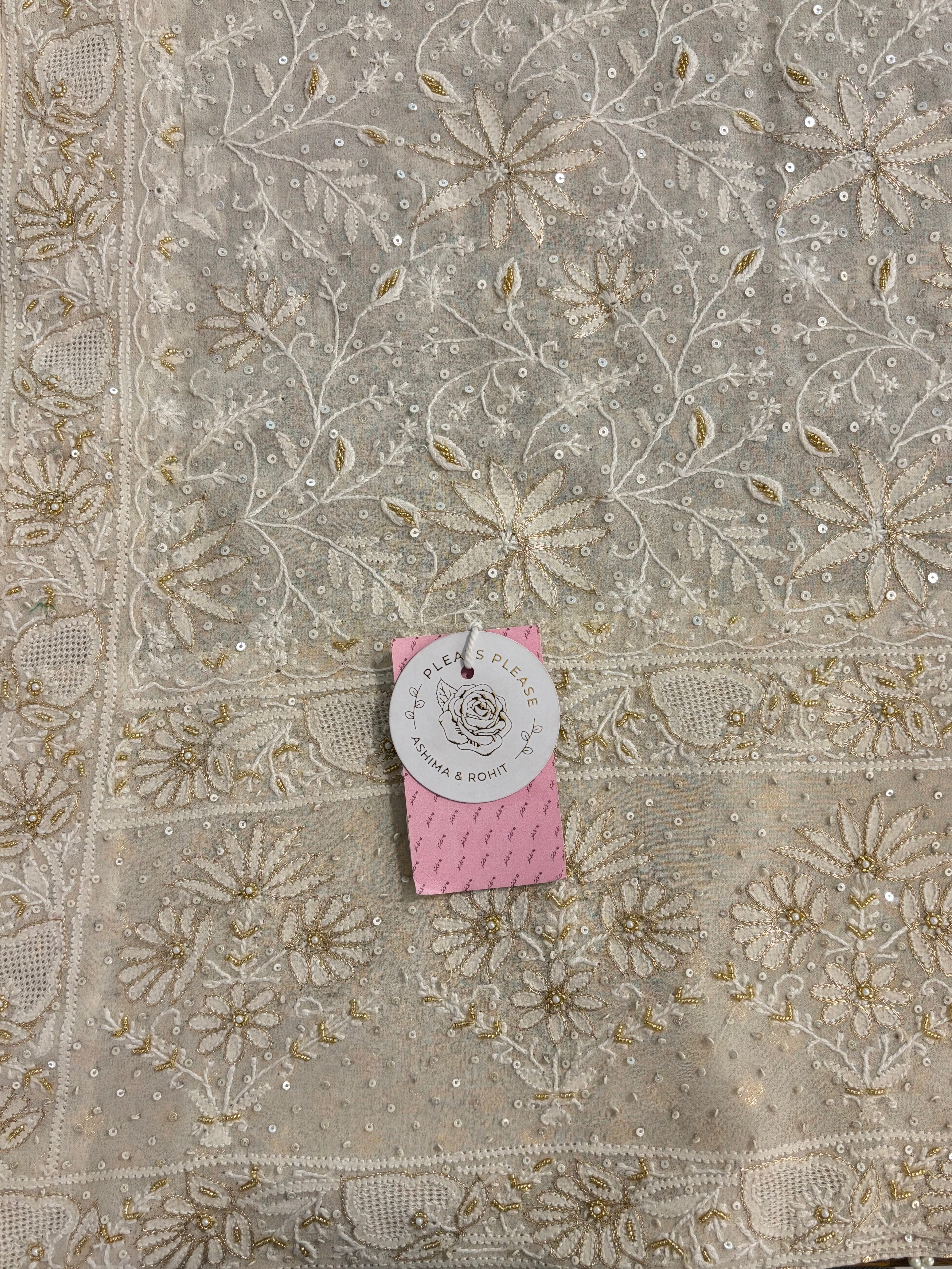 Dyeable Pure & Premium Georgette Chikankari Dupatta