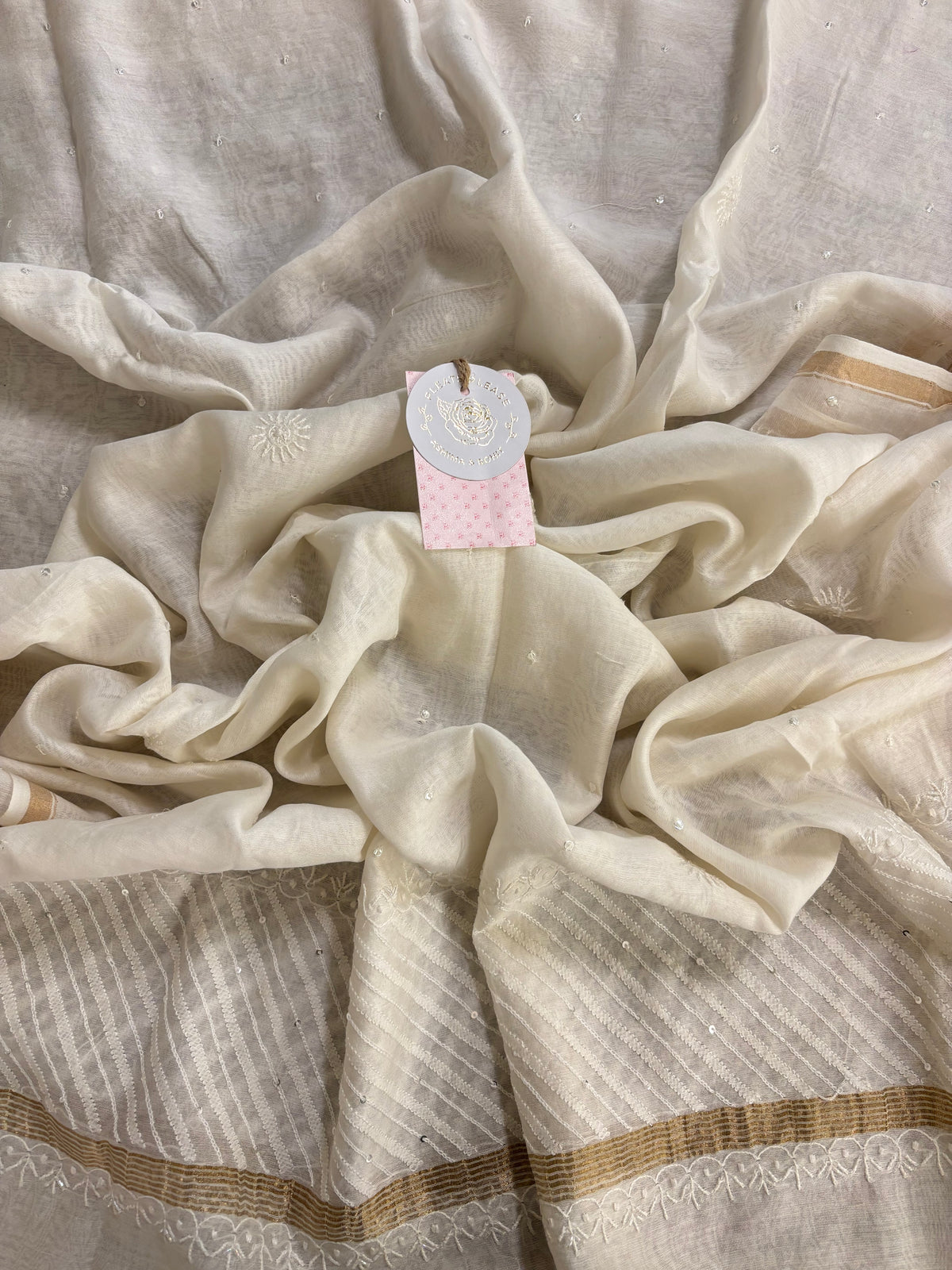 Dyeable Chanderi Silk Chikankari Anarkali & Dupatta