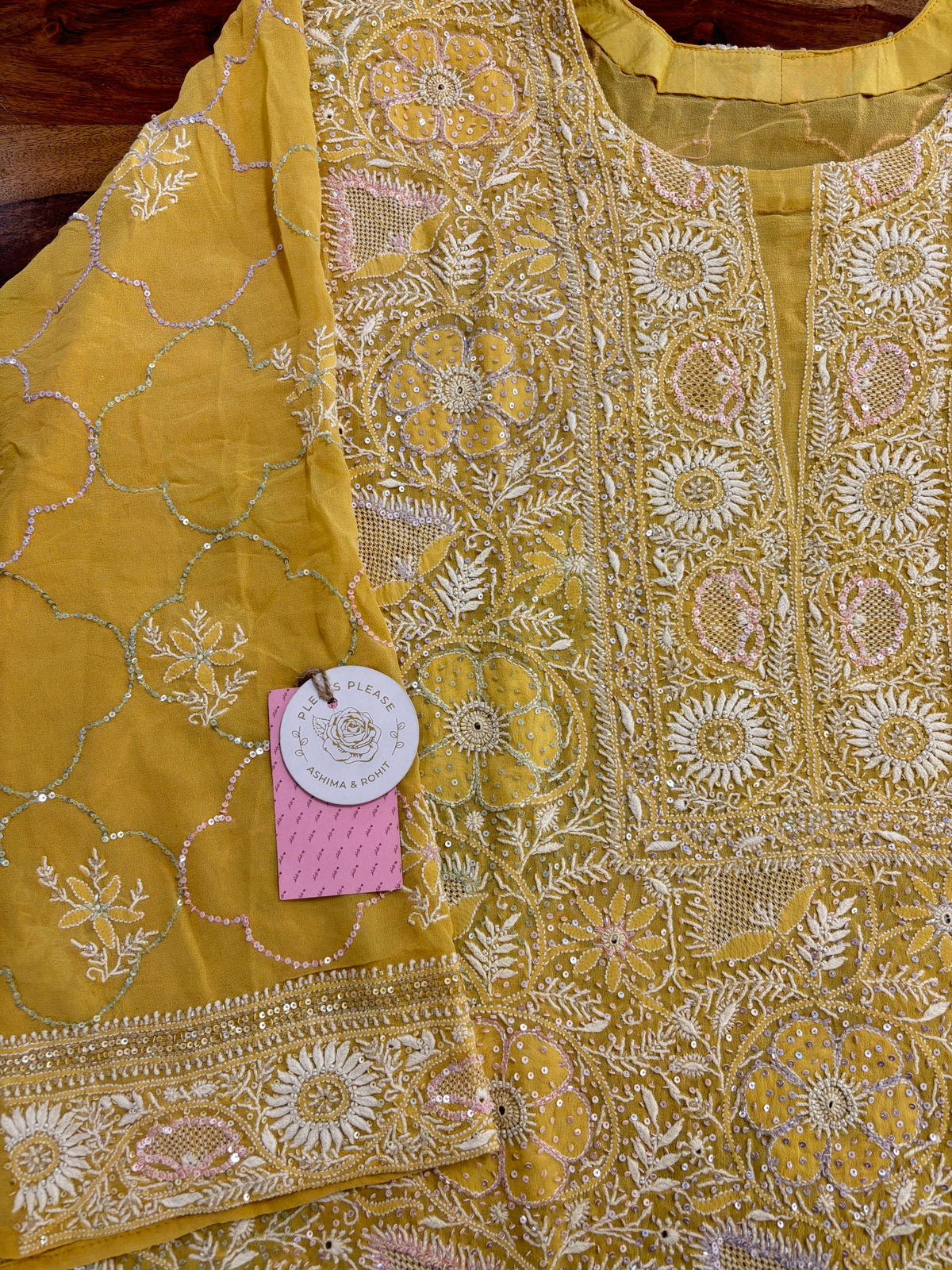 Mustard Yellow Pure & Premium Georgette Chikankari Kurta & Dupatta