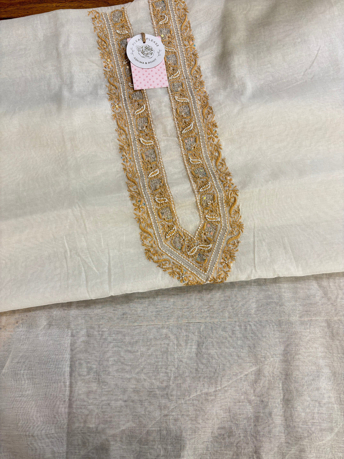 Dyeable Chanderi Silk Chikankari Men’s Kurta