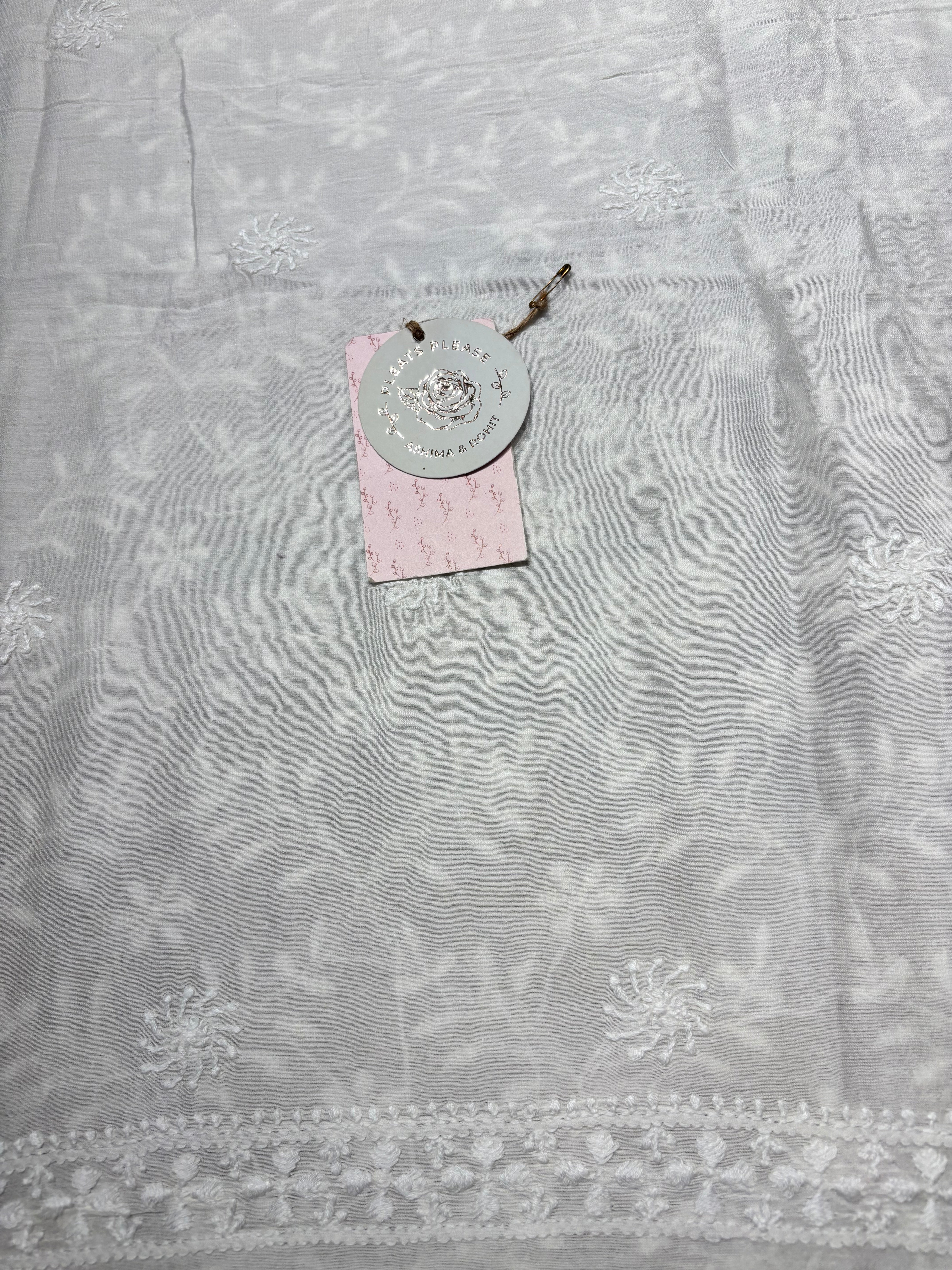 Dyeable Chanderi Silk Chikankari Men’s Kurta Fabric