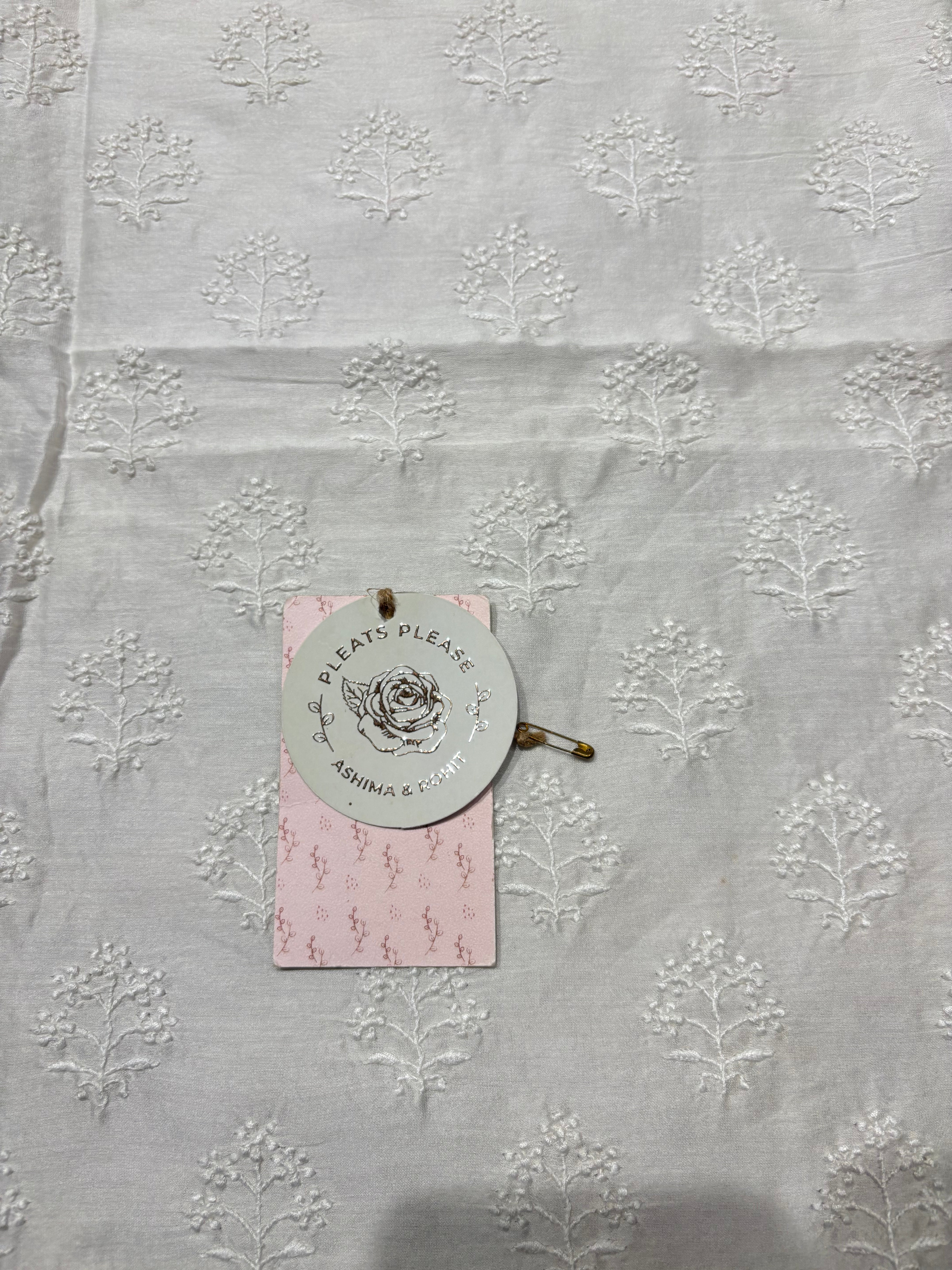 Dyeable Chanderi Silk Chikankari Men’s Kurta Fabric