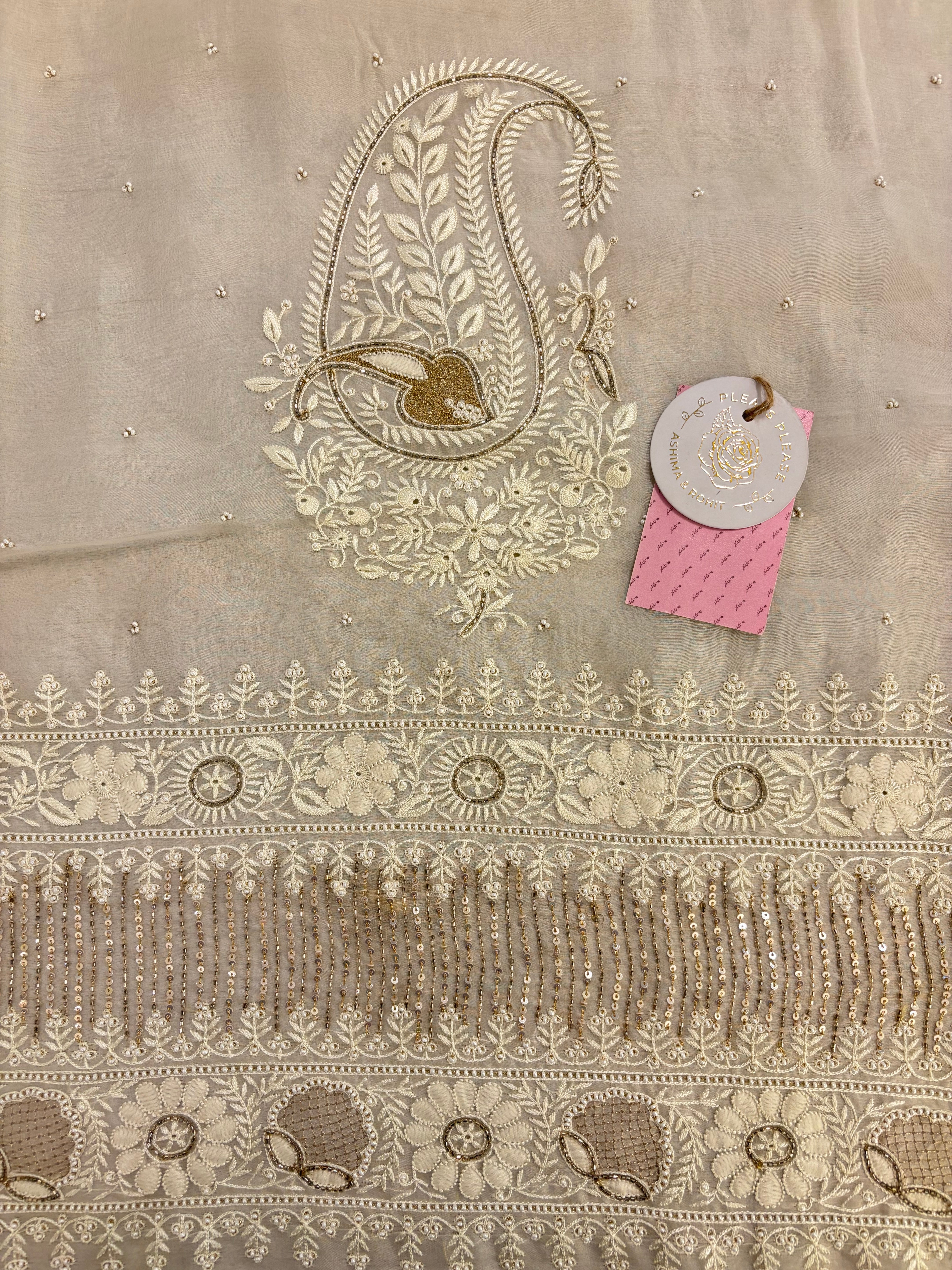 Ivory Pure & Premium Organza Chikankari Kurta & Dupatta