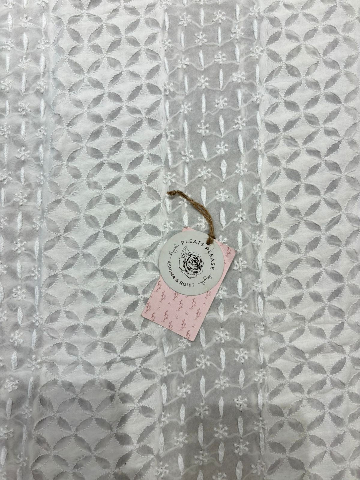 Dyeable Pure & Premium Georgette Chikankari Men’s Sherwani Fabric