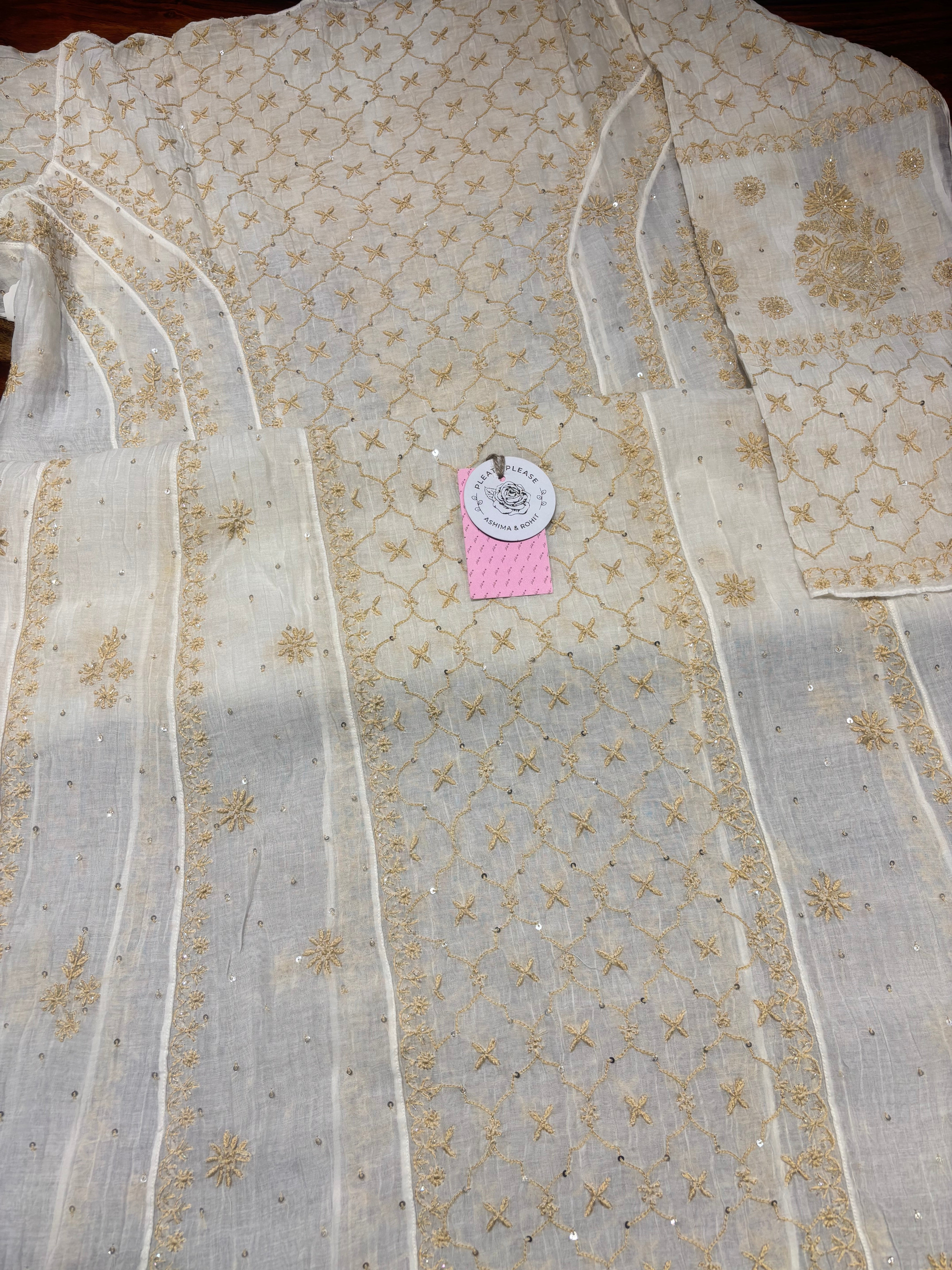 Dyeable Chanderi Mul Chikankari Anarkali & Dupatta Set