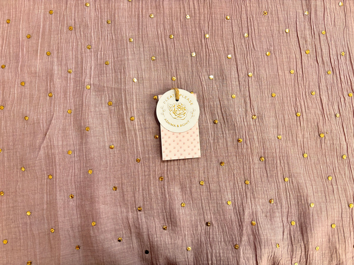 Dusty Mauve Chanderi Mul Chikankari Mukaish Kurta & Dupatta