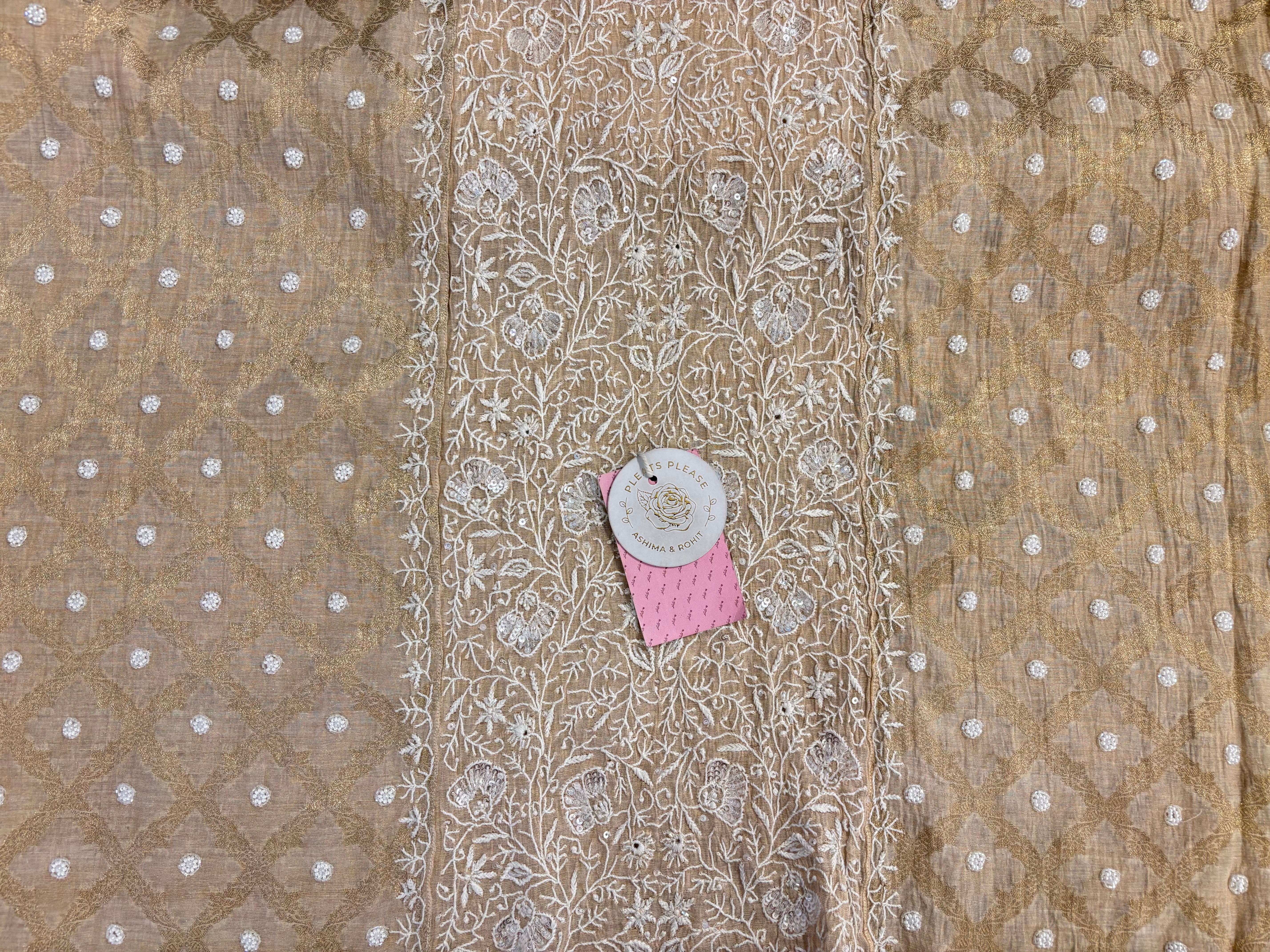 Dyeable Pure Tissue Banarasi Chikankari Kurta & Dupatta