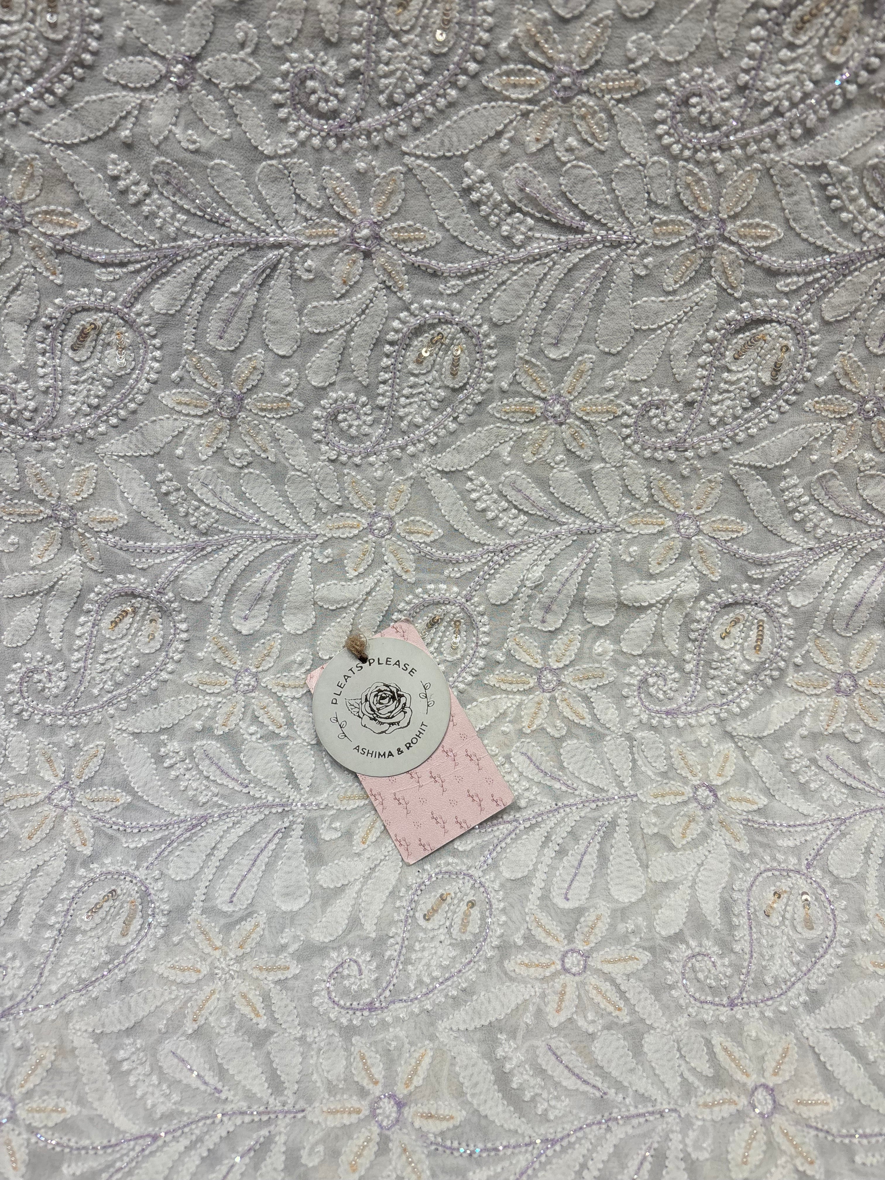 Dyeable Pure & Premium Georgette Chikankari Dupatta
