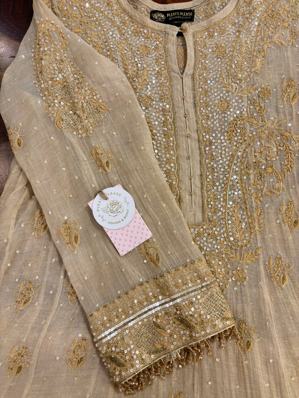 Dyeable Pure & Premium Tissue Chikankari Anarkali & Dupatta