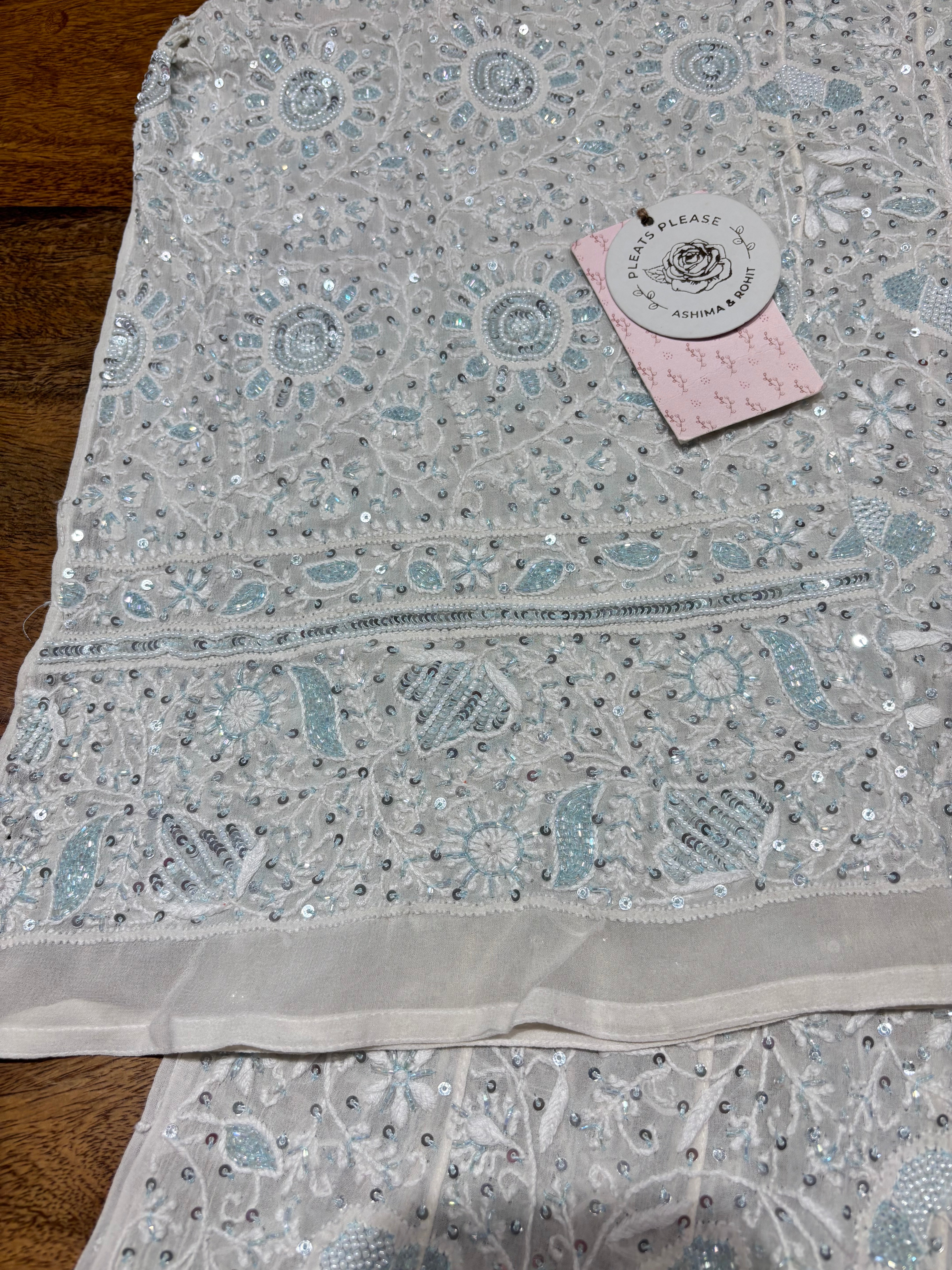 Dyeable Pure & Premium Georgette Chikankari  Anarkali & Dupatta Set