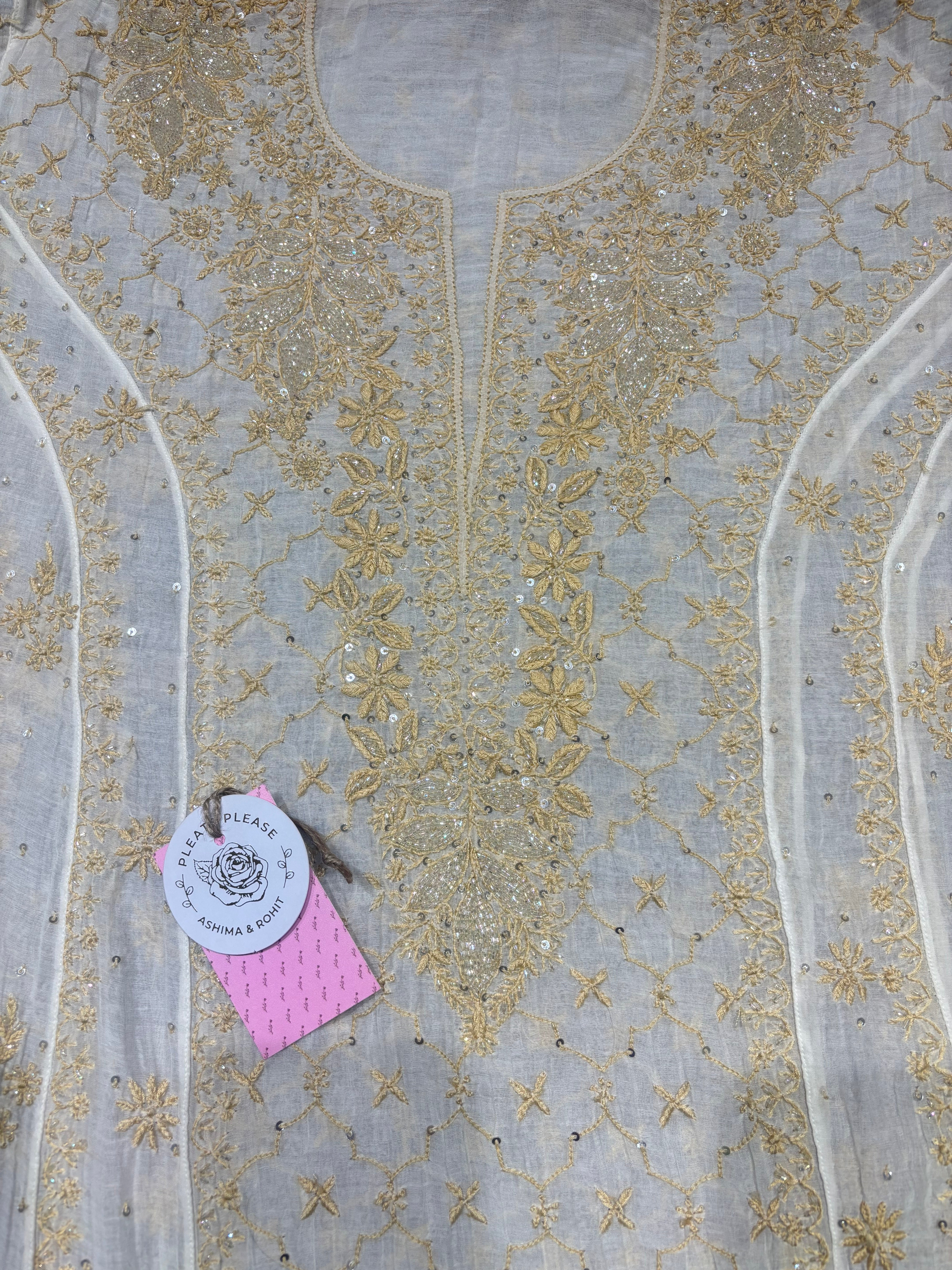 Dyeable Chanderi Mul Chikankari Anarkali & Dupatta Set