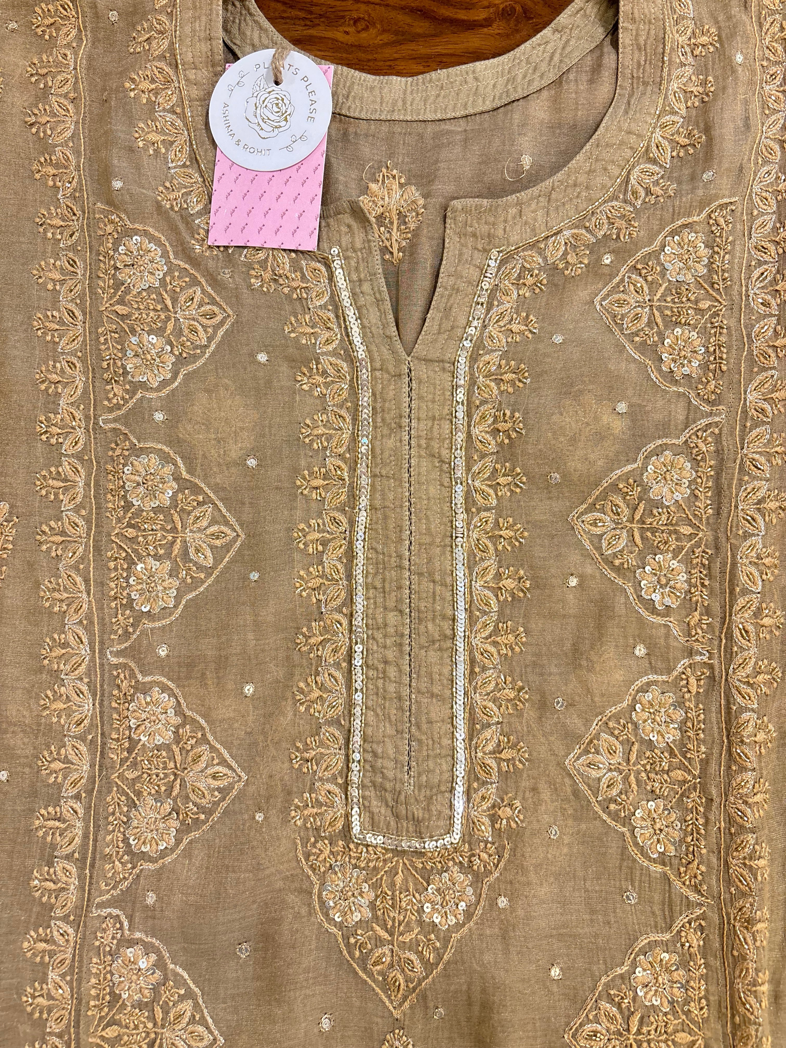 Sandrift Pure & Premium Tissue Chikankari Kurta & Dupatta