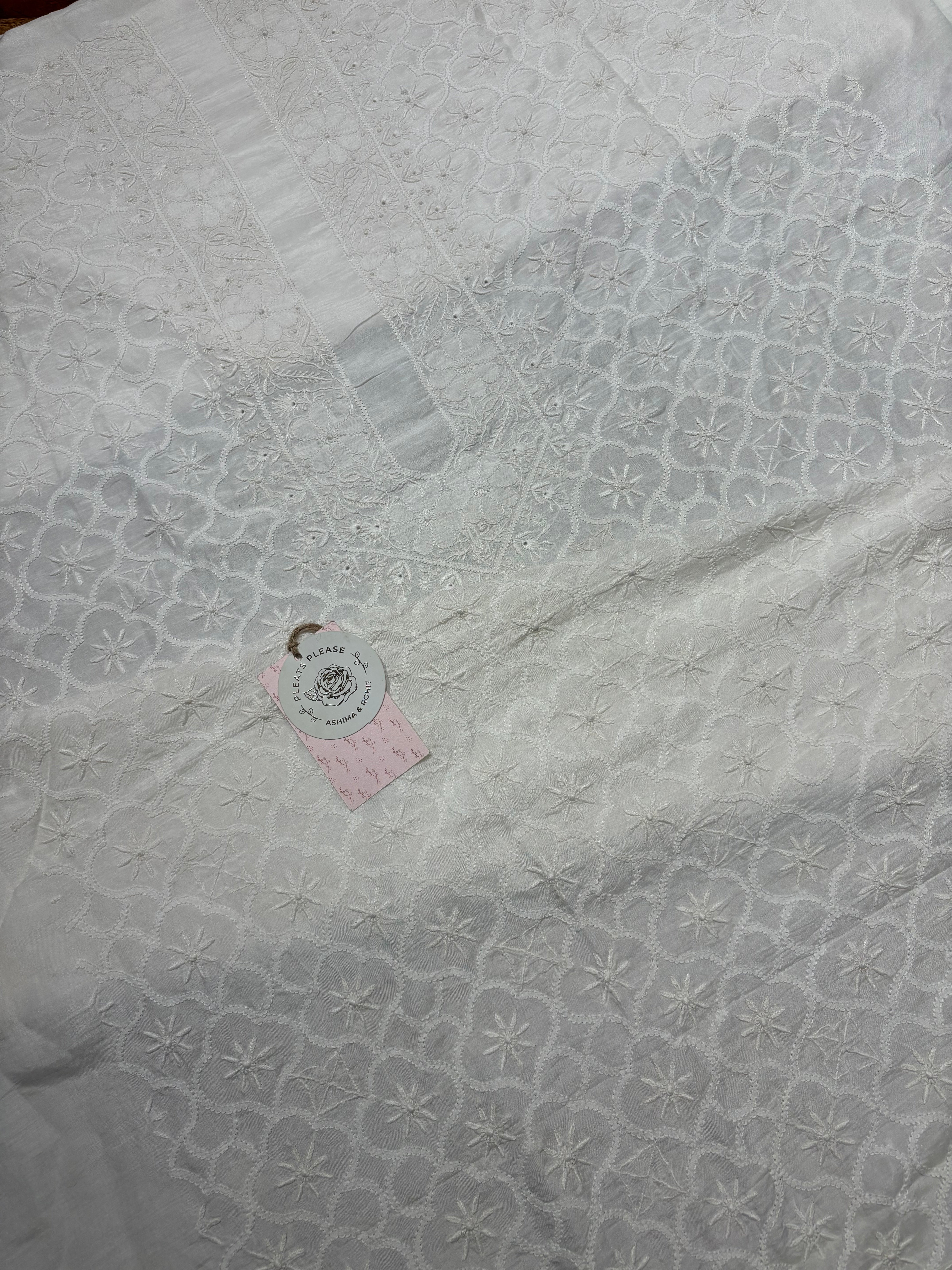 Dyeable Muslin Silk Chikankari Men’s Kurta Fabric