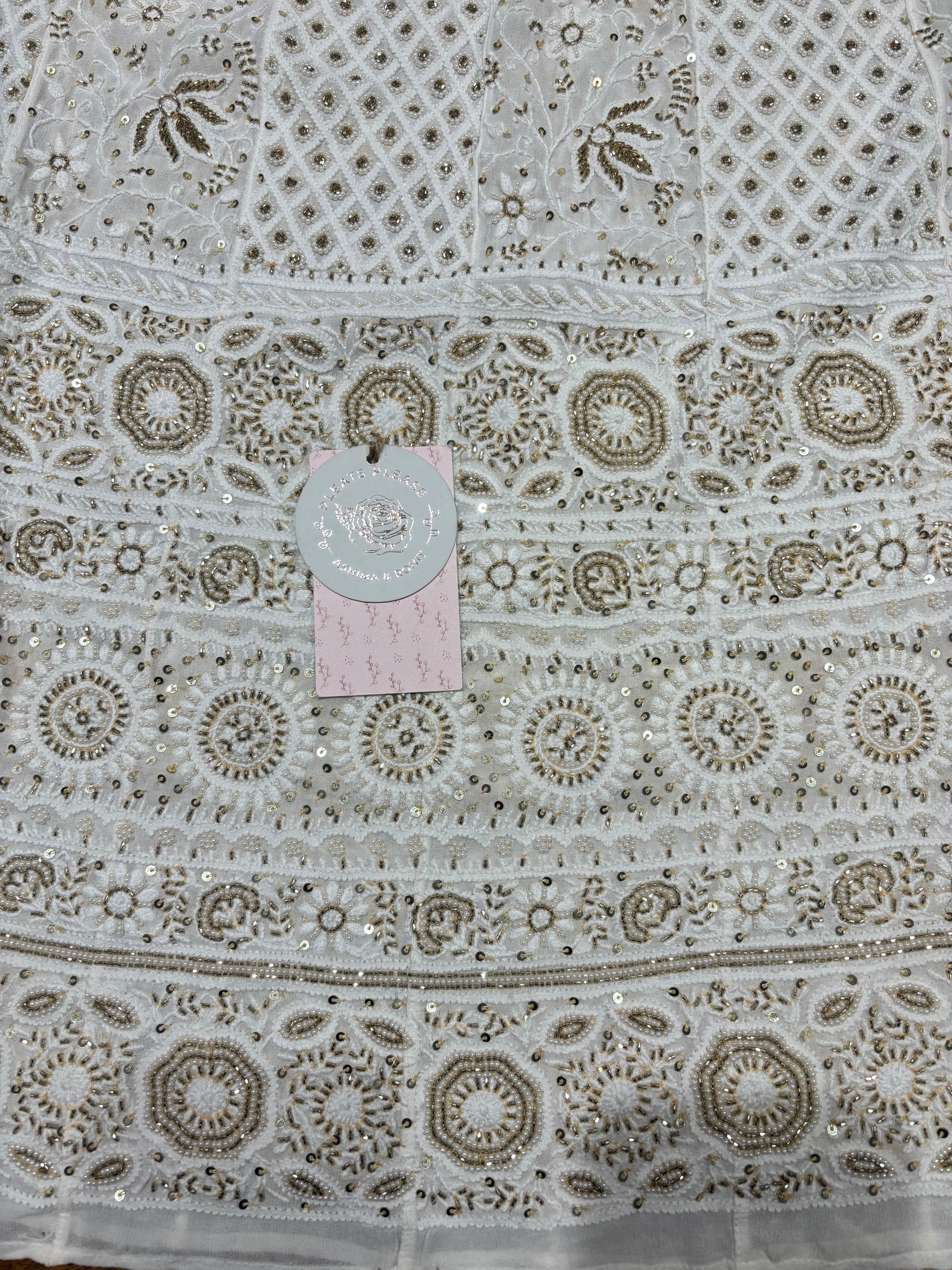 Dyeable Pure & Premium Georgette Chikankari Anarkali & Dupatta Set