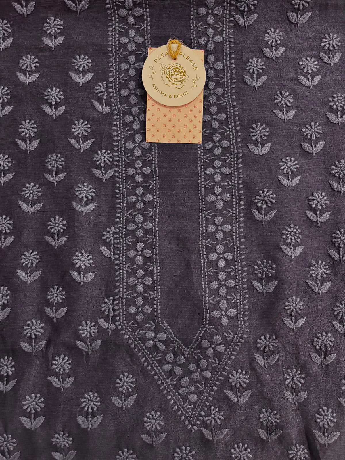 Navy Blue Chanderi Men’s Chikankari Kurta