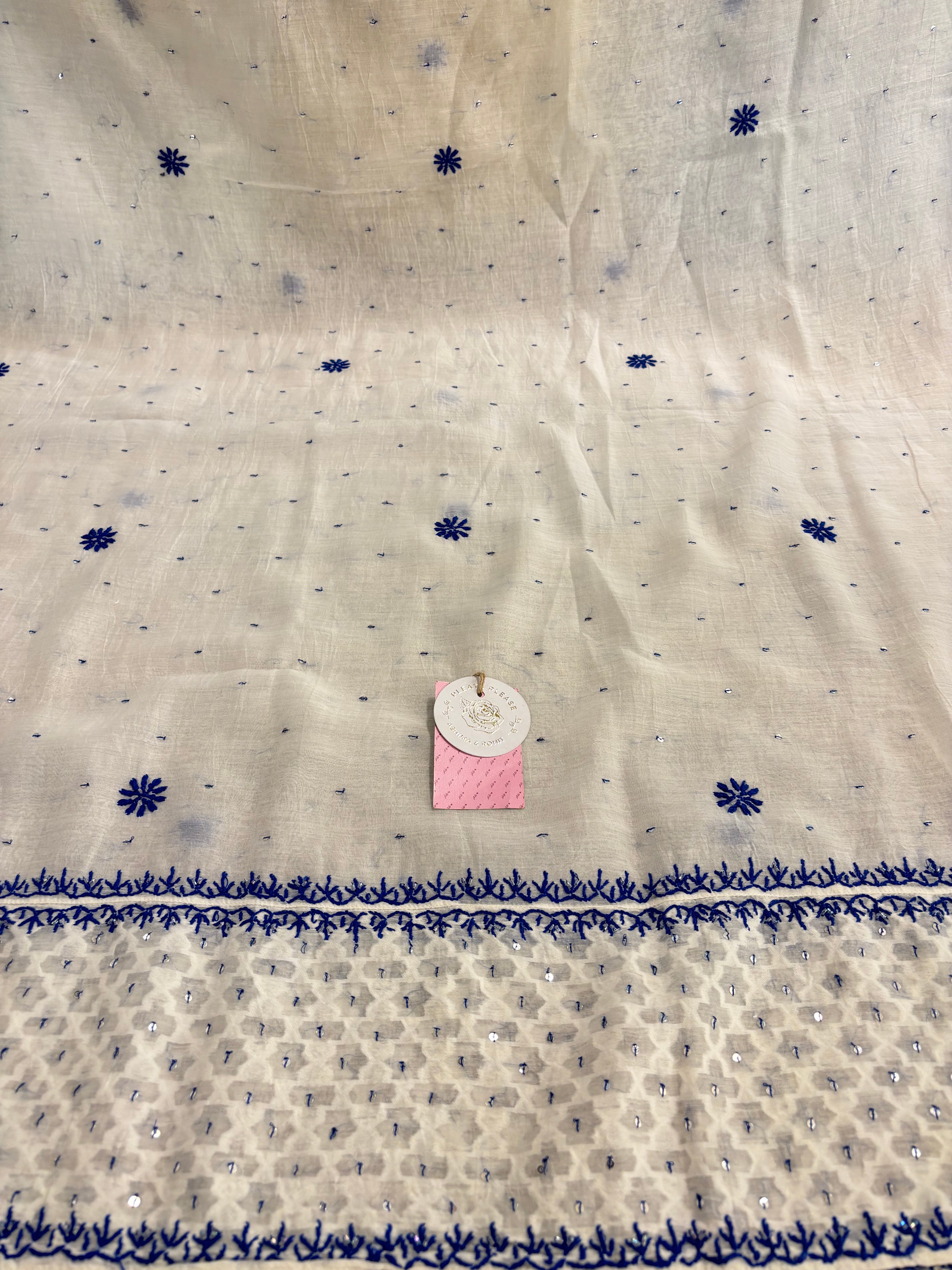 Dyeable Chanderi Mul Chikankari Anarkali & Dupatta Set