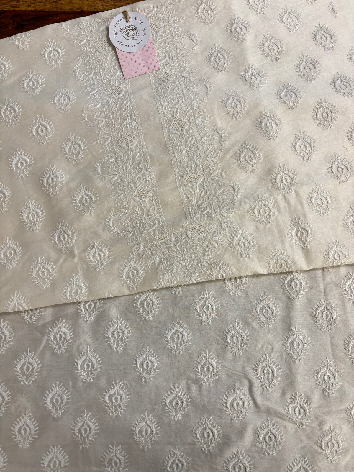 Dyeable Chanderi Silk Chikankari Men’s Kurta