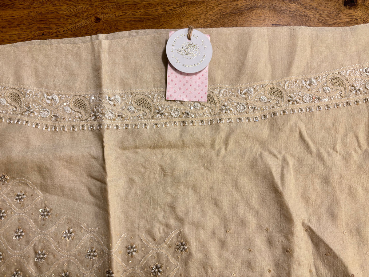 Dyeable Monga Silk Embellished Chikankari Men’s Kurta