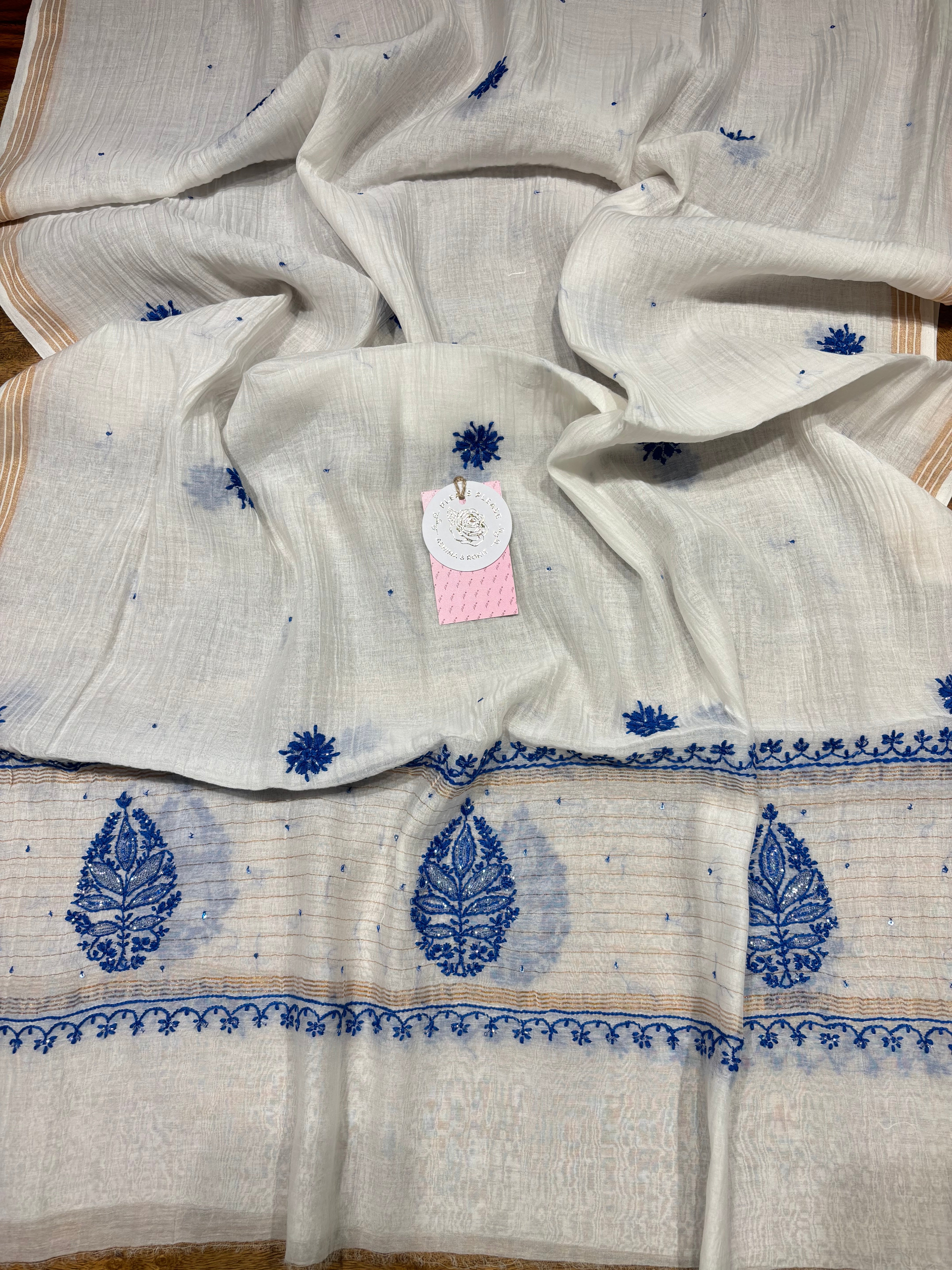 Dyeable Chanderi Mul Chikankari Anarkali & Dupatta Set