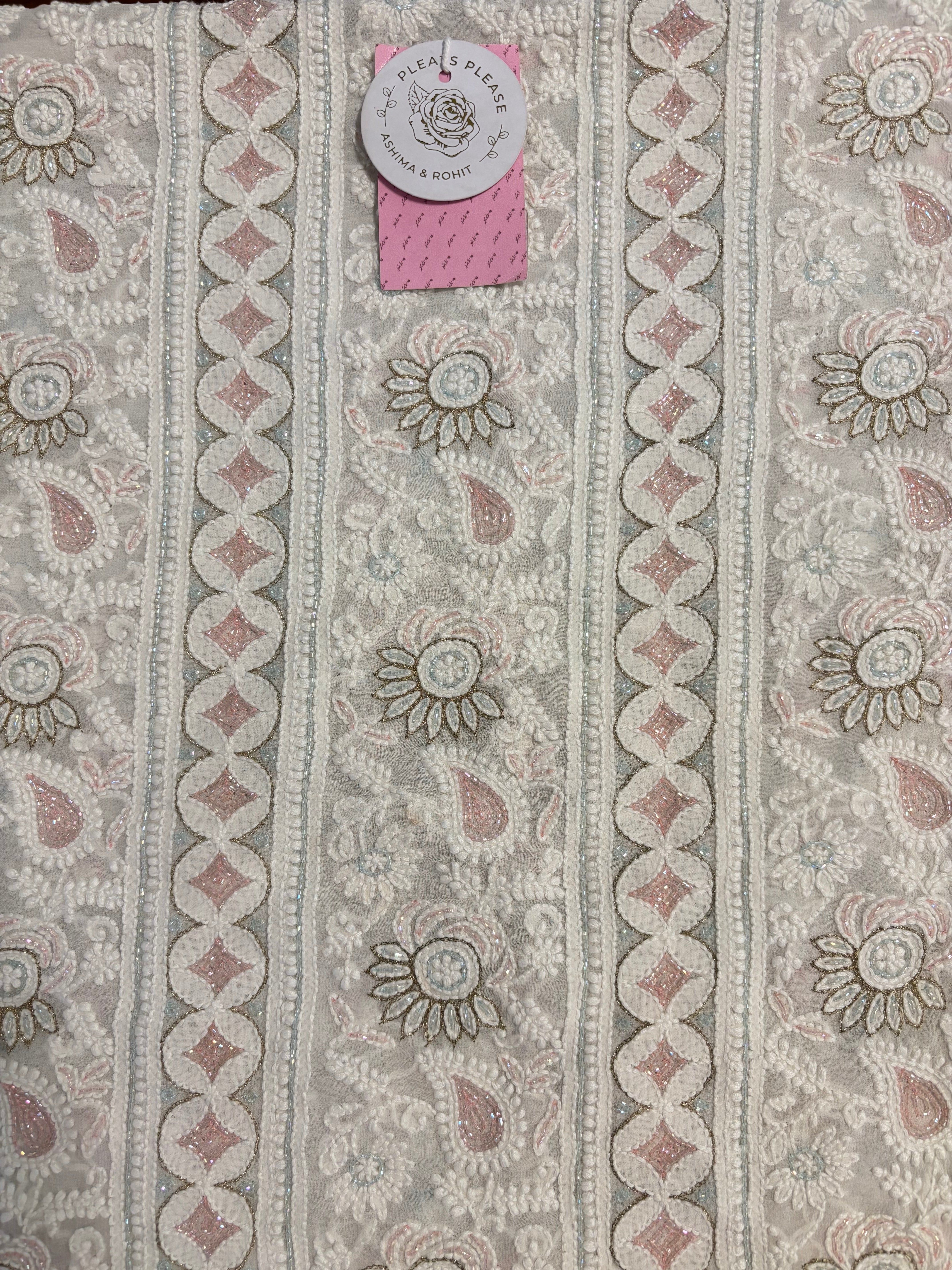 Dyeable Pure & Premium Georgette Chikankari Kurta & Dupatta