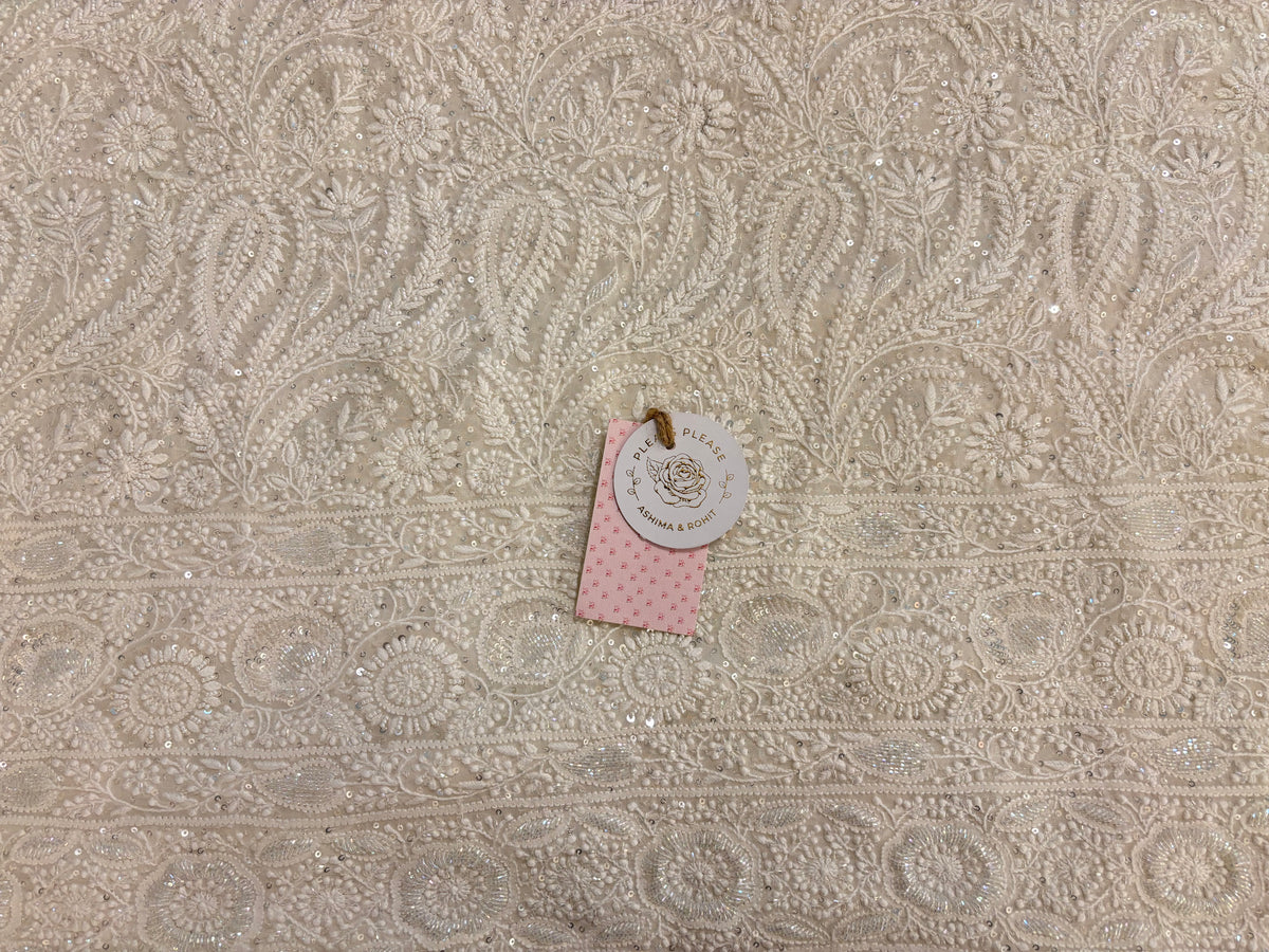 Dyeable Pure Georgette Chikankari Kurta & Dupatta