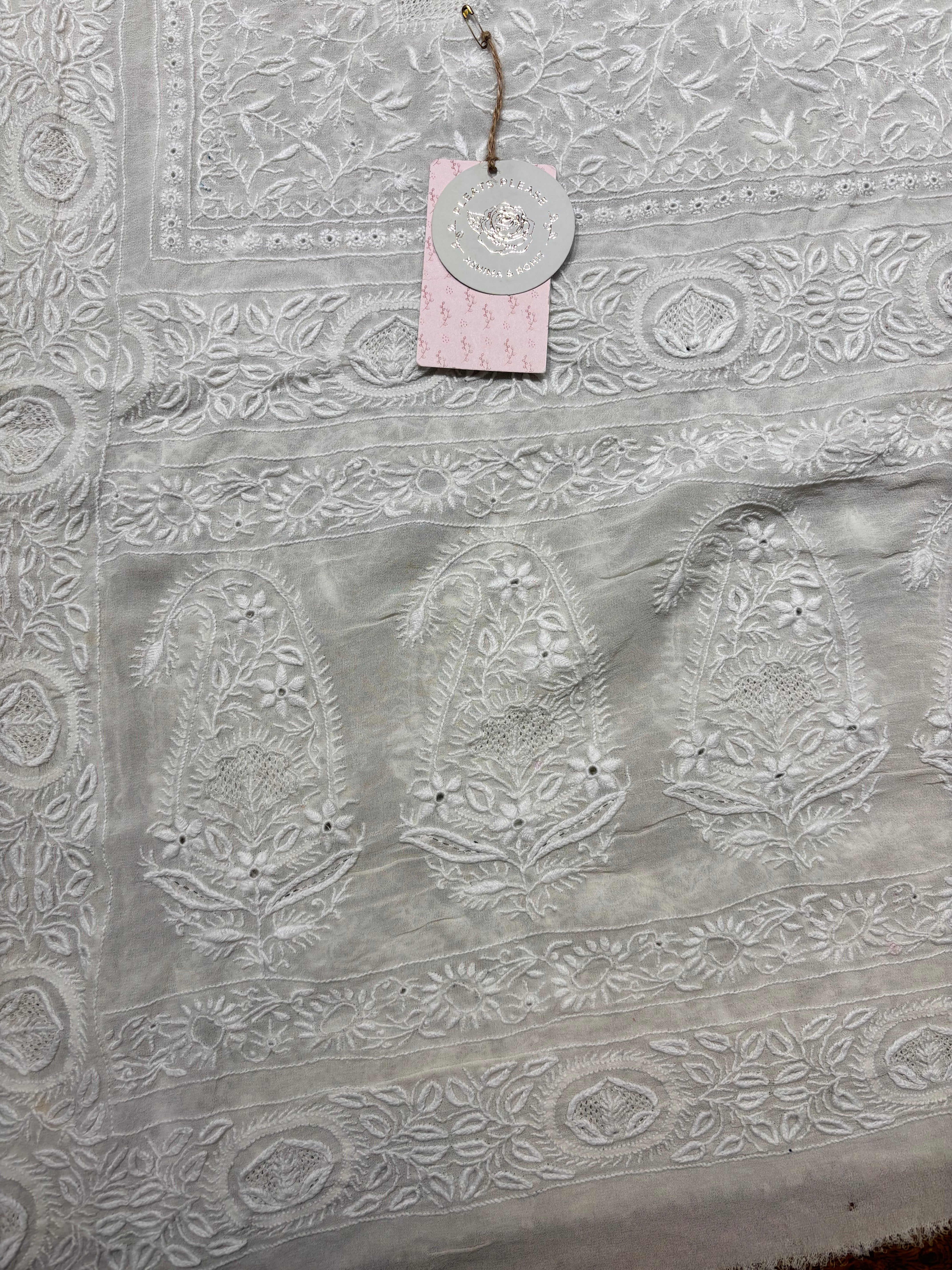 Dyeable Pure & Premium Georgette Chikankari Dupatta