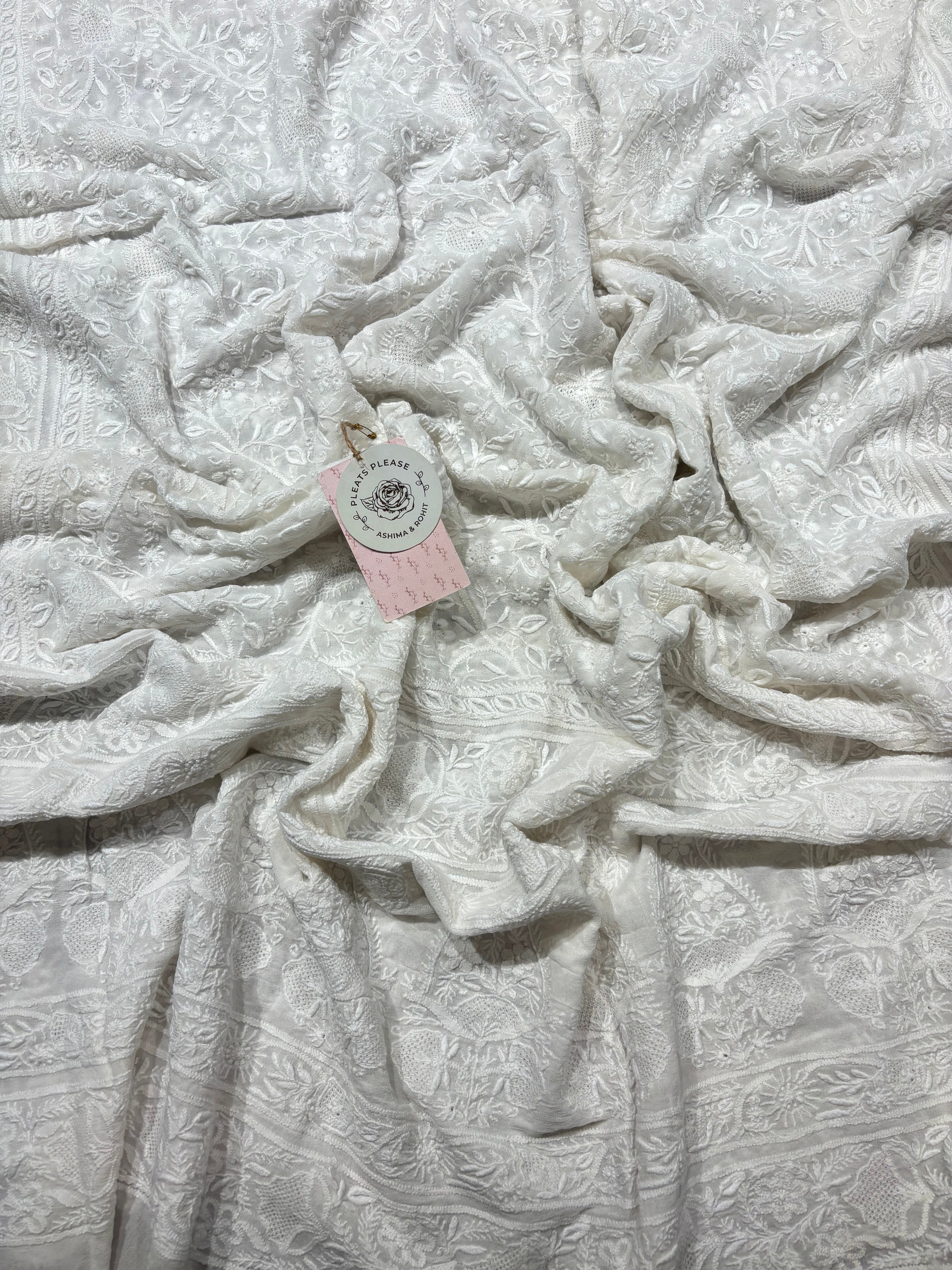 Dyeable Pure & Premium Georgette Chikankari Dupatta