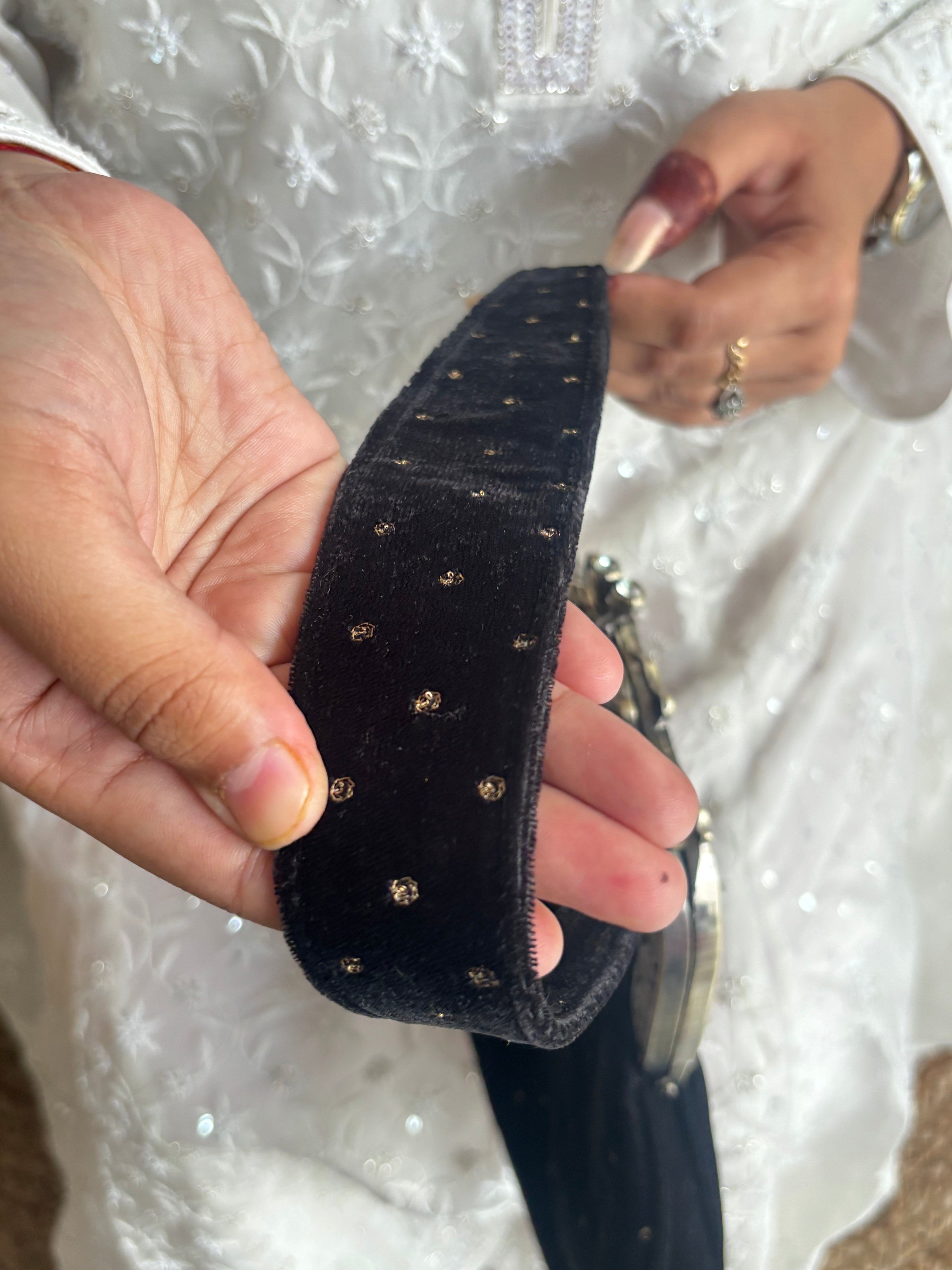Black Velvet Mukaish Clutch
