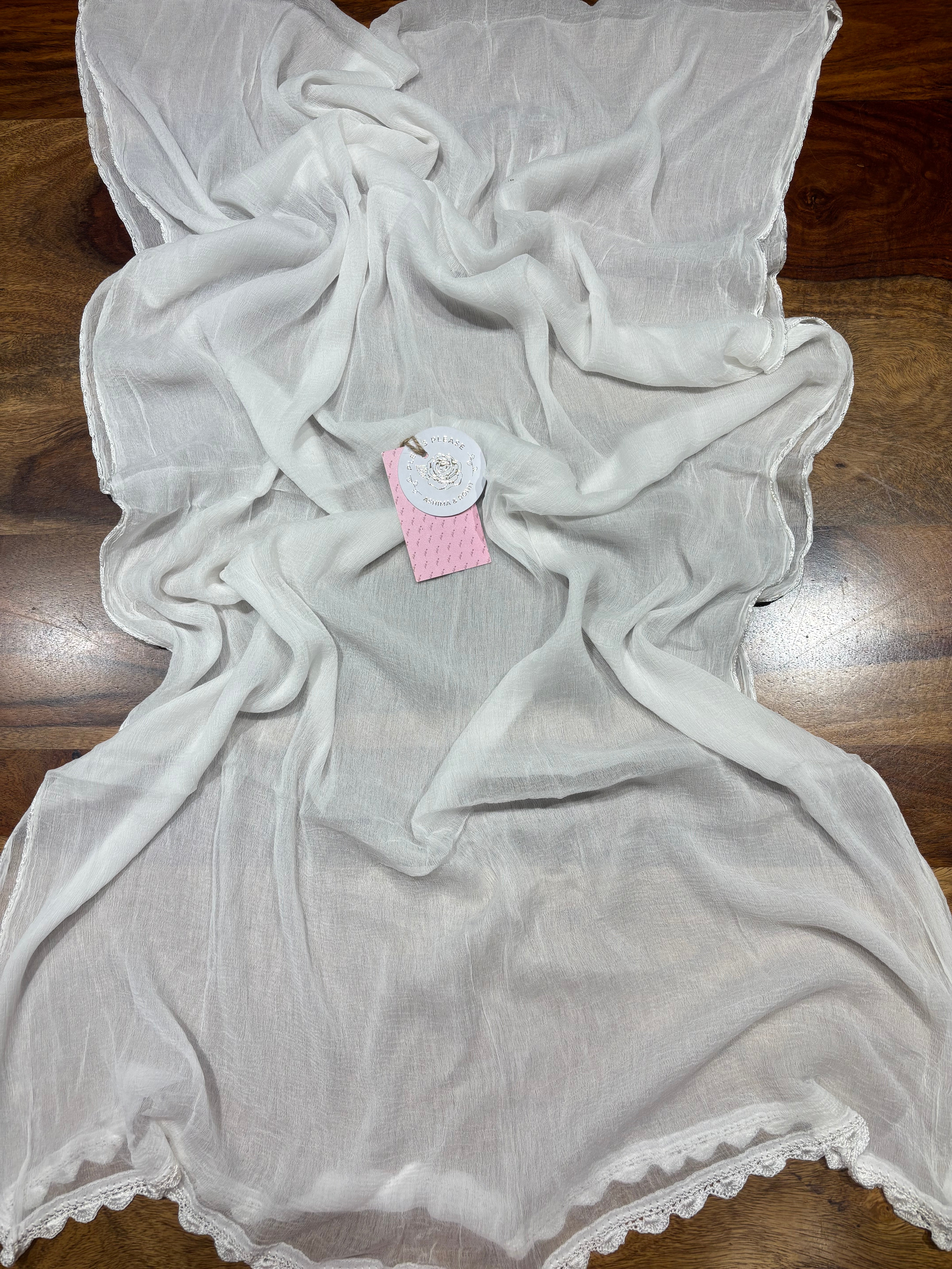 Dyeable Mulmul Chikankari Kurta, Dupatta & Bottom Fabric