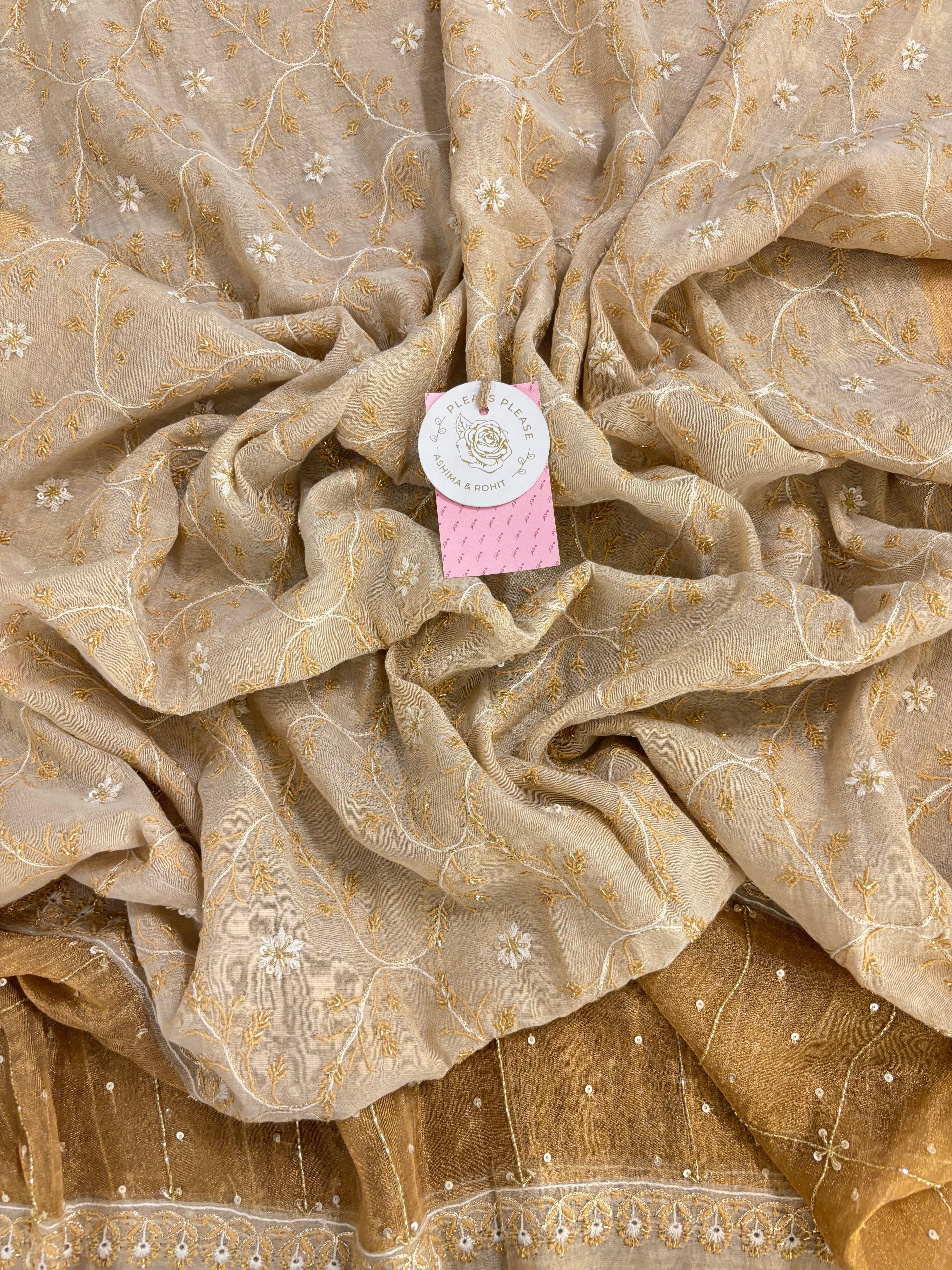 Dyeable Pure & Premium Tissue Chikankari Kurta & Dupatta