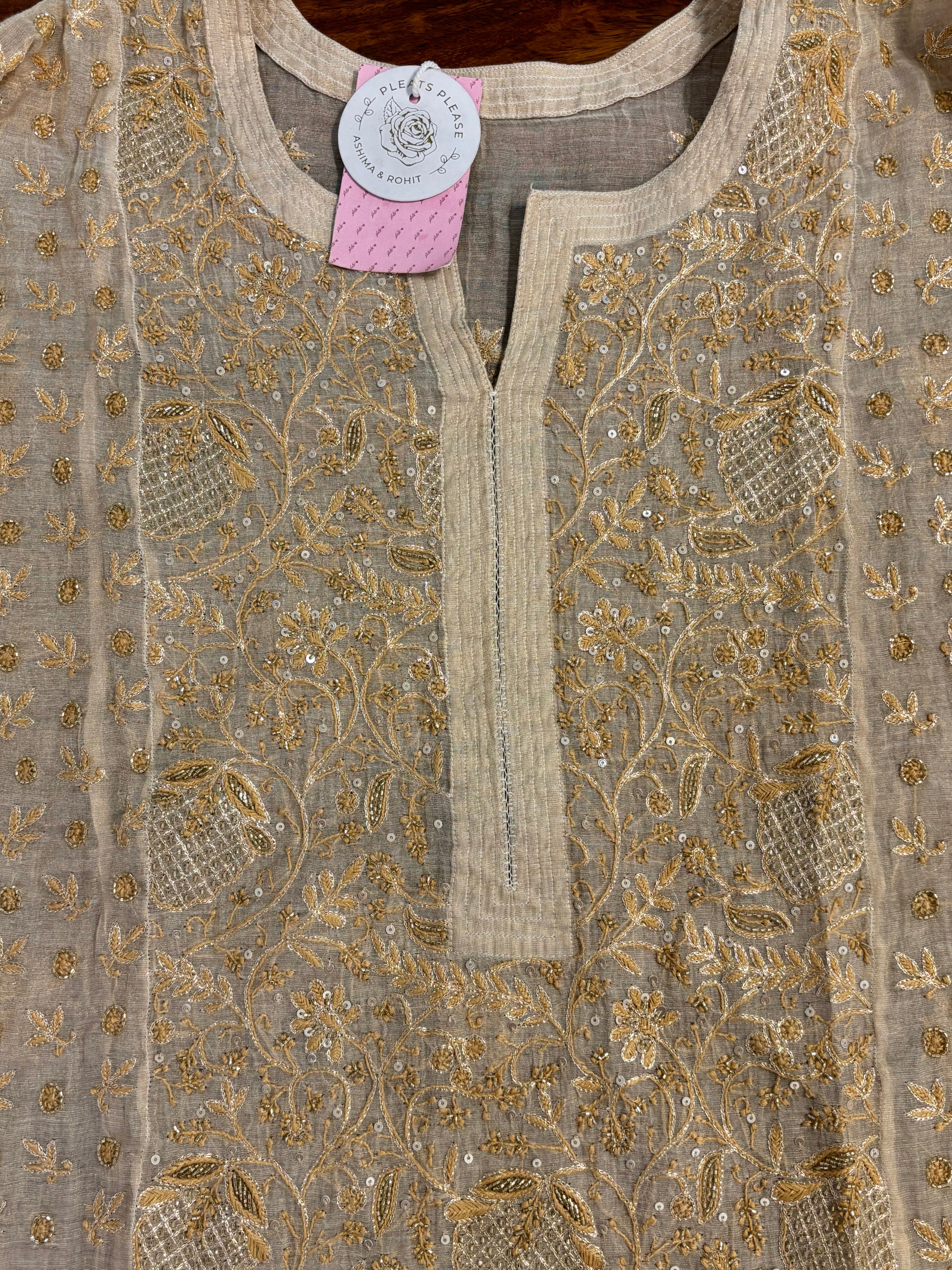 Dyeable Pure Tissue Chikankari Kurta & Dupatta