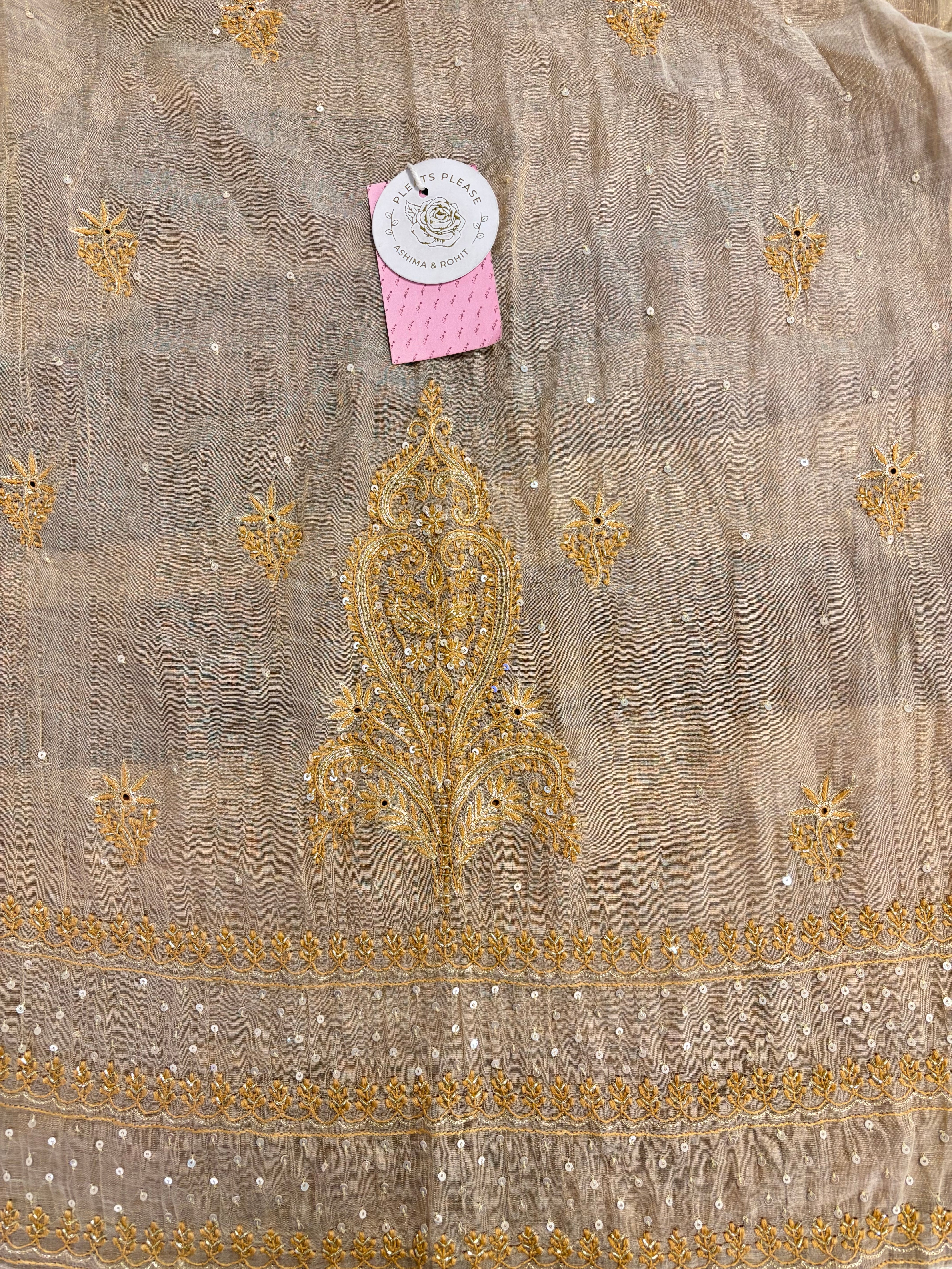 Dyeable Pure Tissue Chikankari Kurta & Dupatta