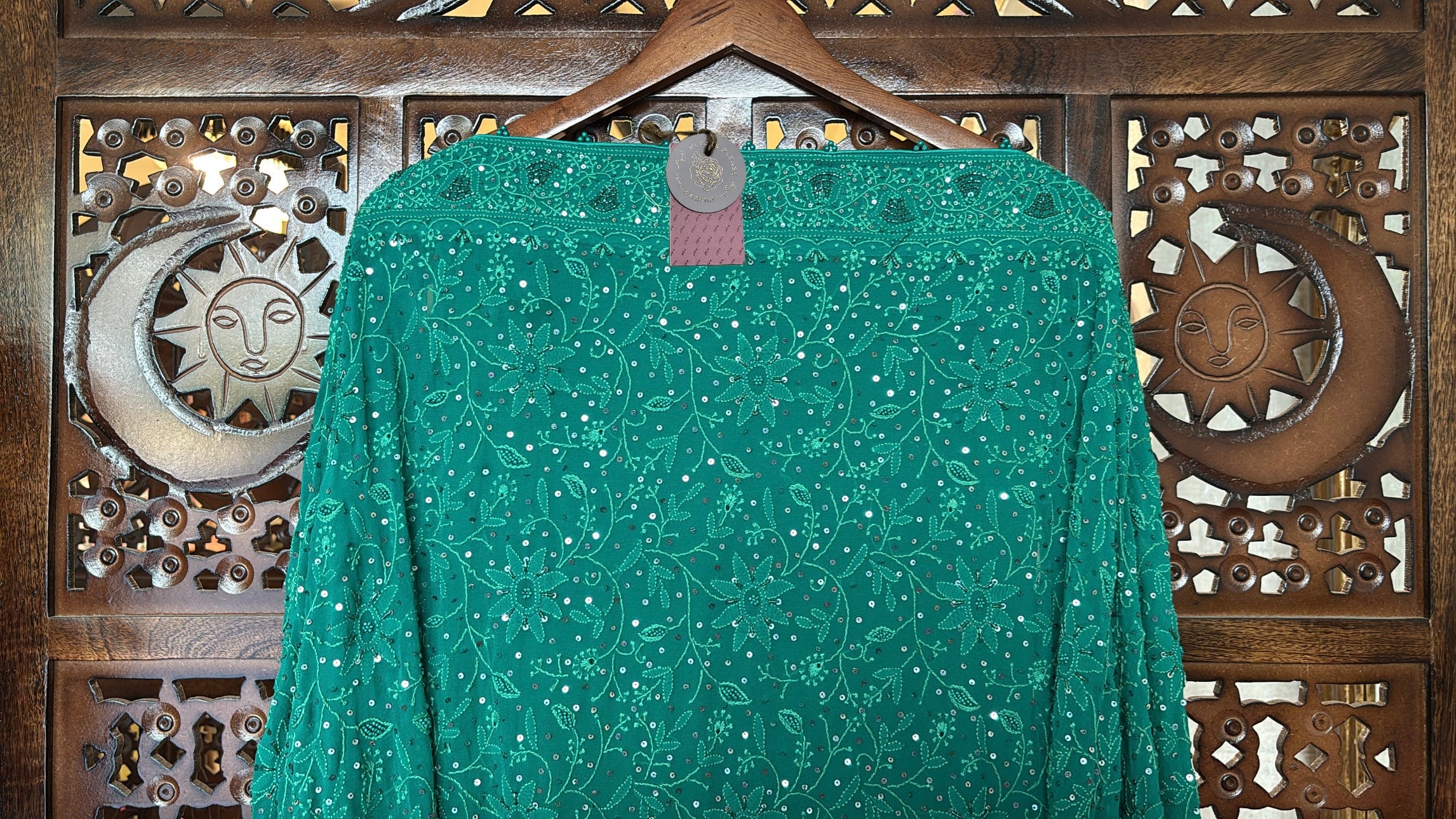 Emerald Green Pure & Premium Georgette Chikankari Dupatta