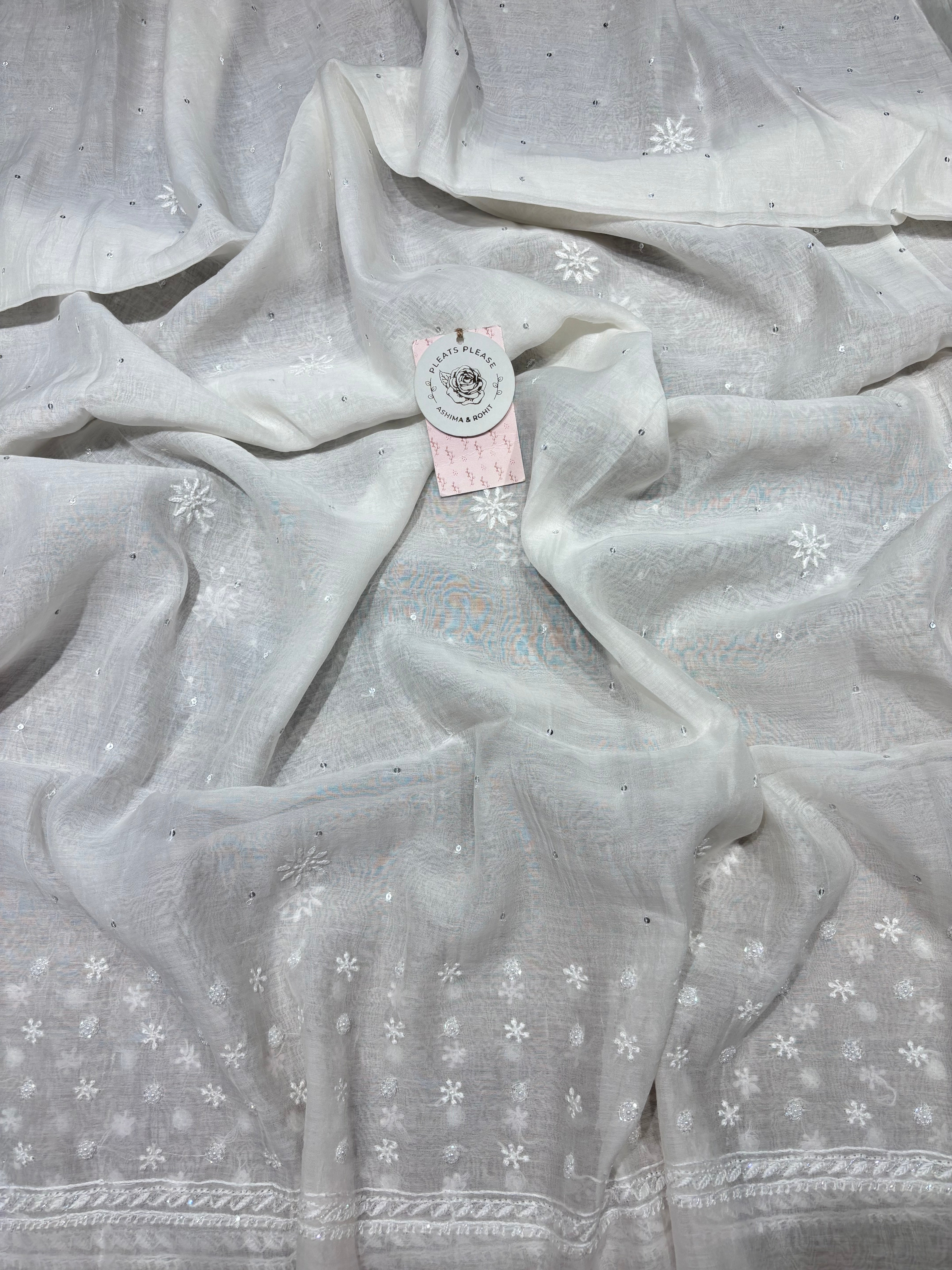 Dyeable Chanderi Mul Chikankari Anarkali & Dupatta Set
