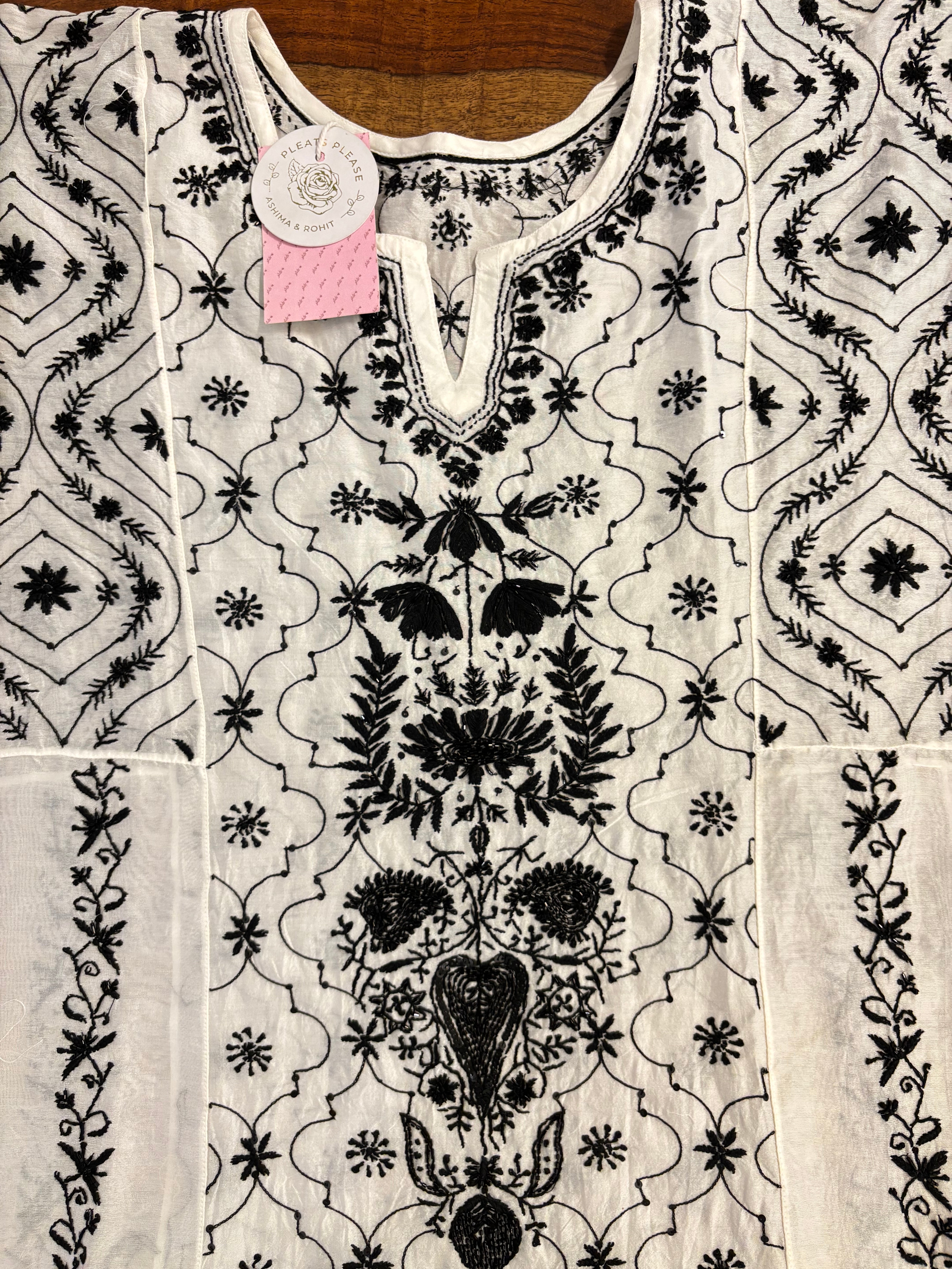 Dyeable Chanderi Chikankari Anarkali & Dupatta Set