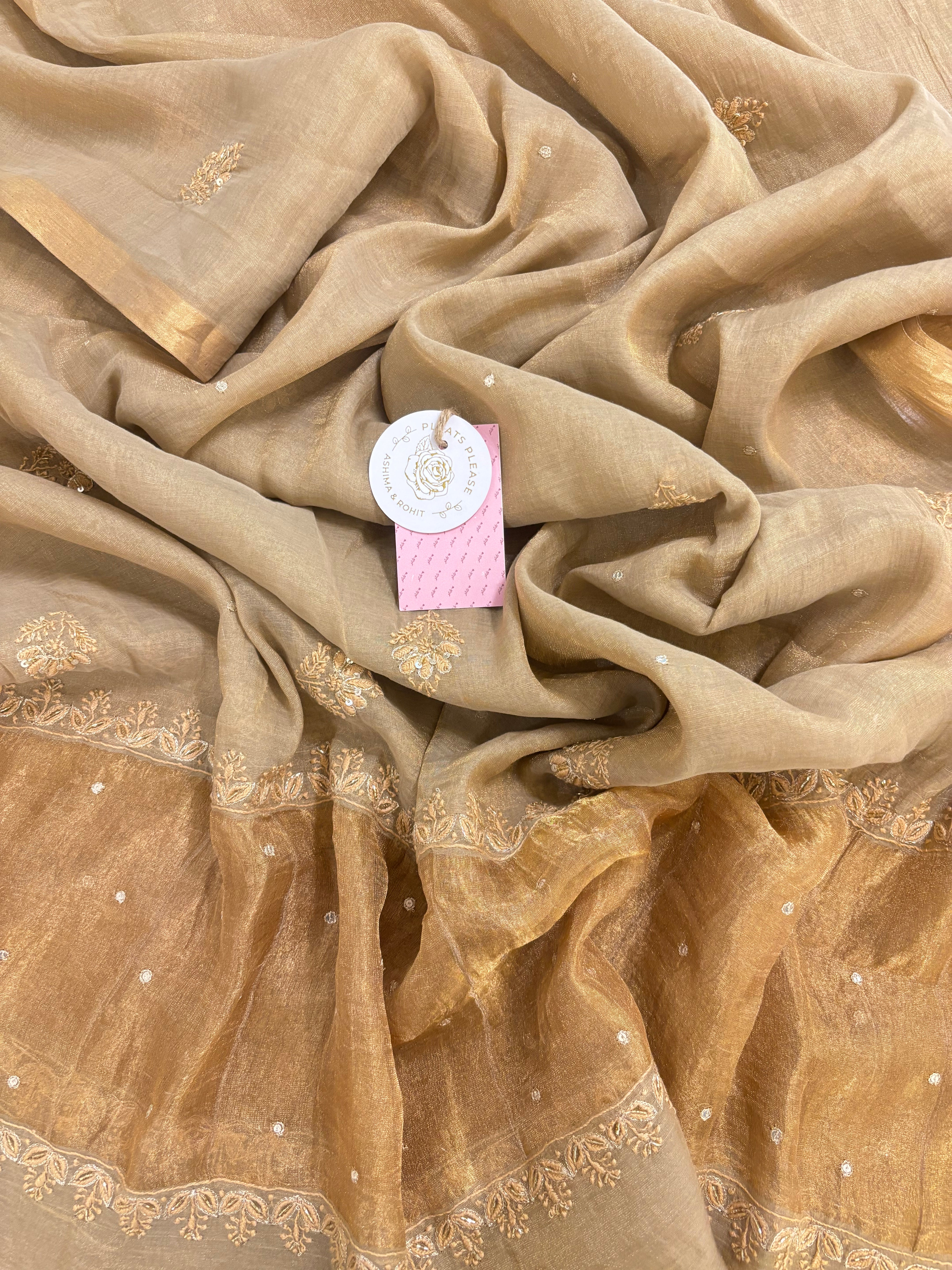 Sandrift Pure & Premium Tissue Chikankari Kurta & Dupatta