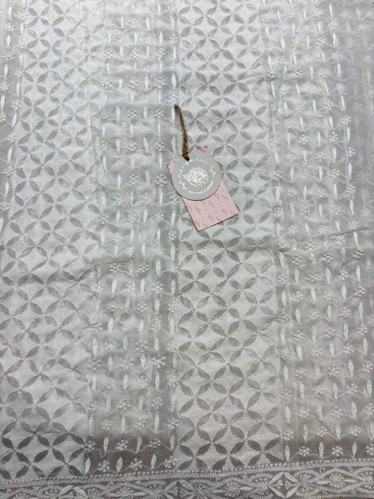 Dyeable Pure & Premium Georgette Chikankari Men’s Sherwani Fabric