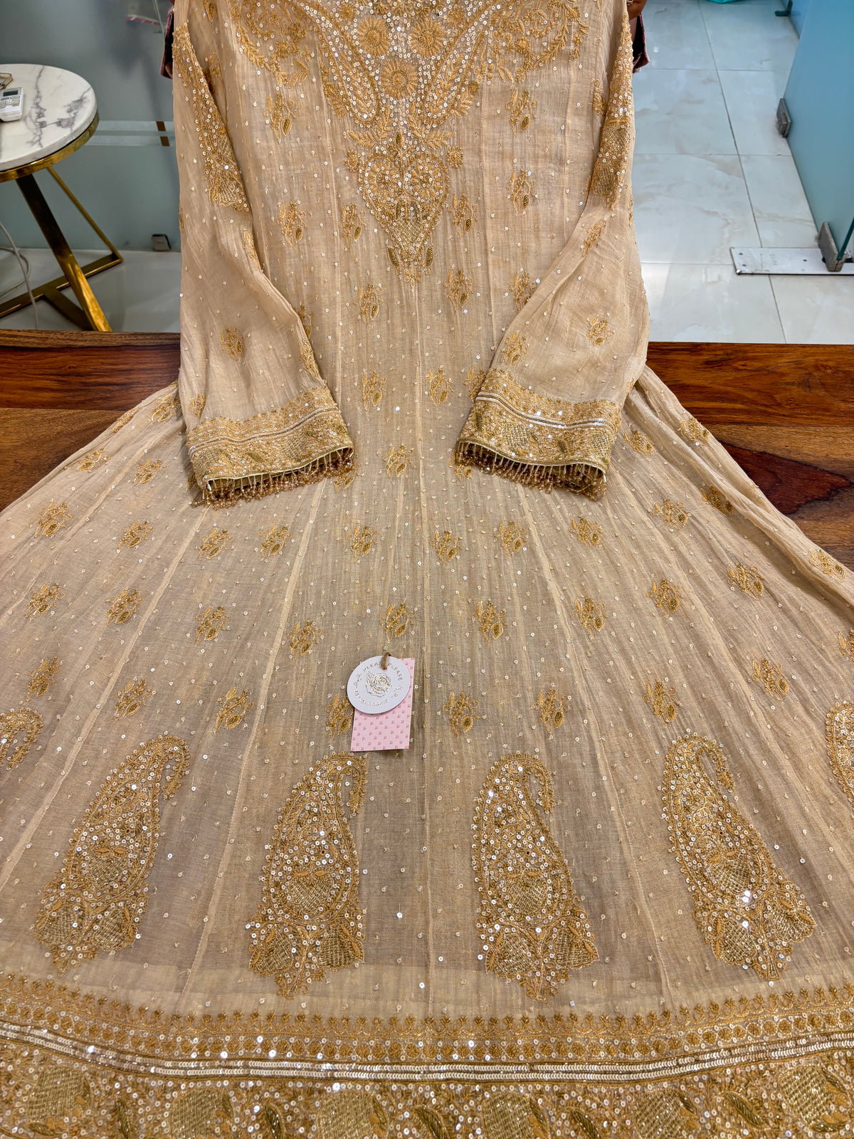 Dyeable Pure & Premium Tissue Chikankari Anarkali & Dupatta