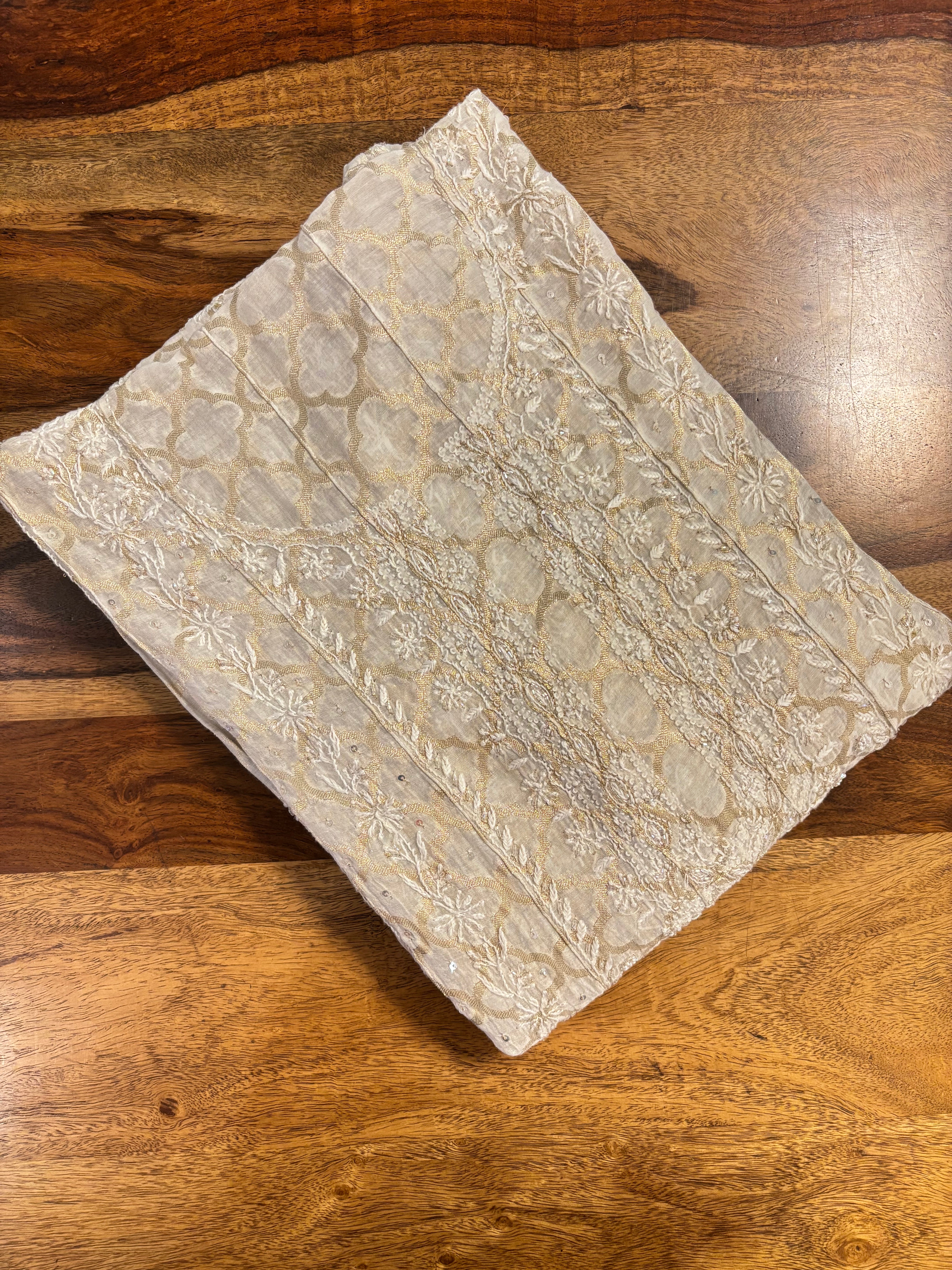 Dyeable Pure Chanderi Chikankari Co-Ord Set