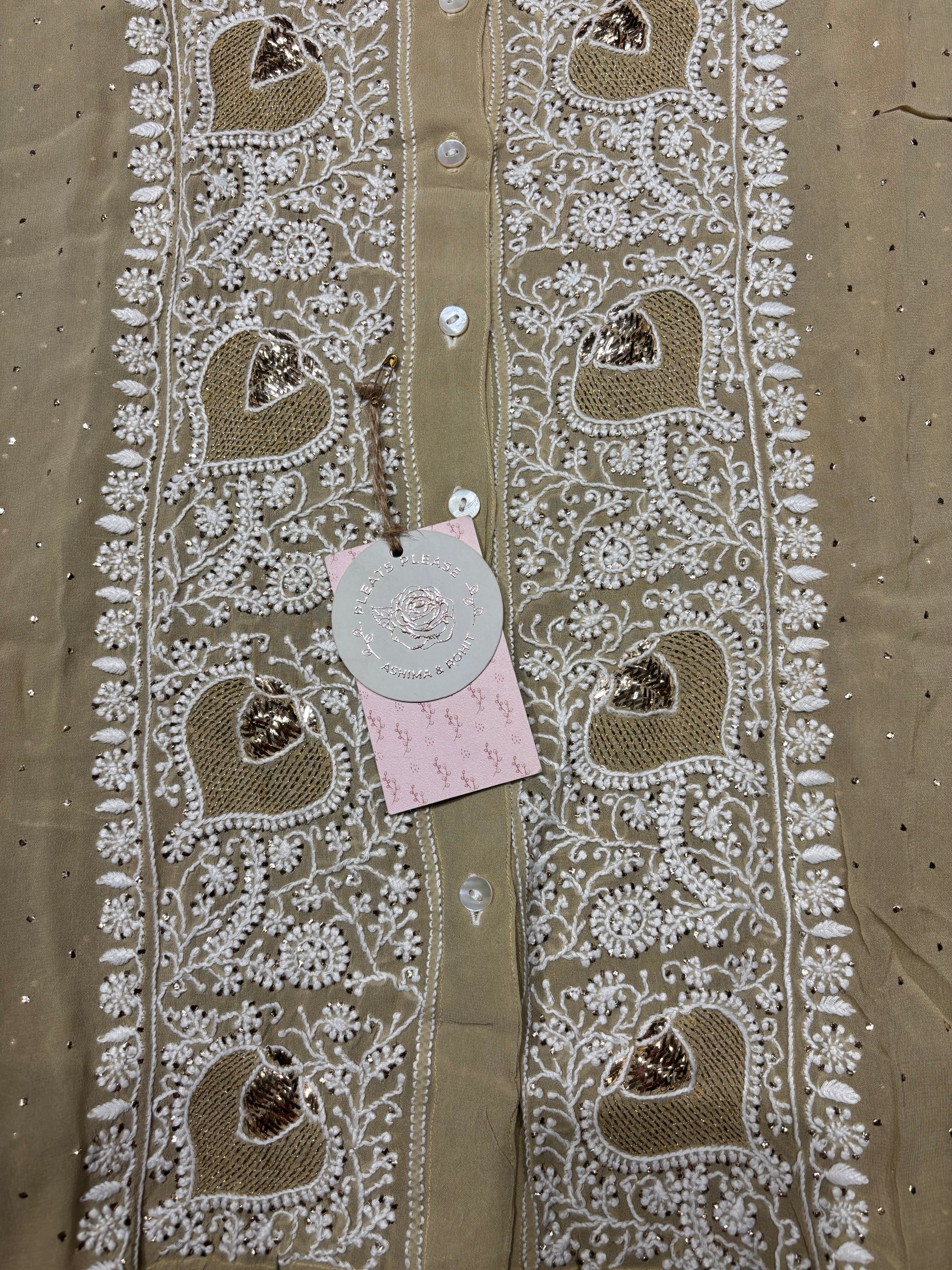 Brown Pure And Premium  Georgette Chikankari Co-ord Set