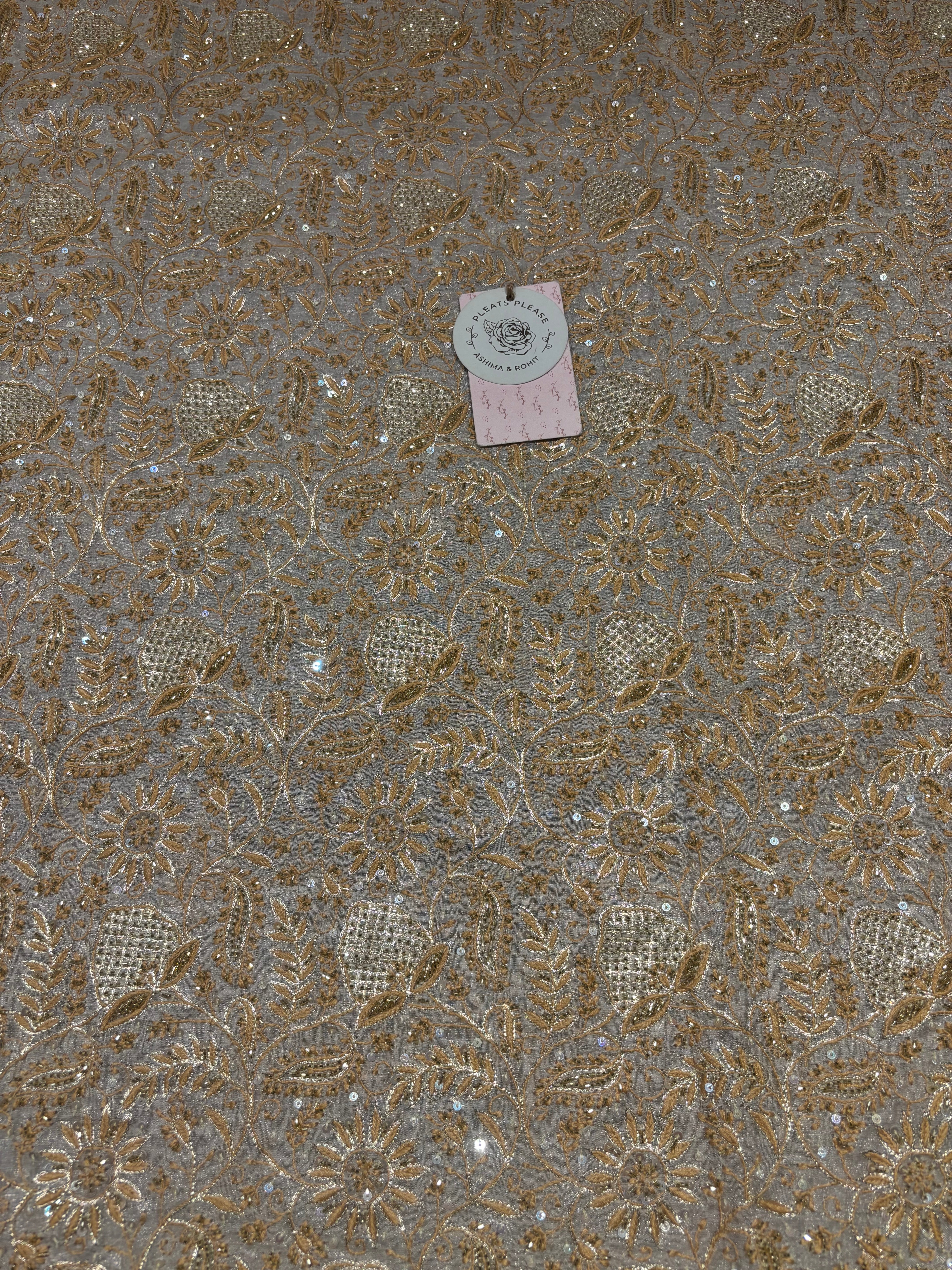 Dyeable Pure & Premium Silver Tissue Chikankari Kurta & Dupatta Set