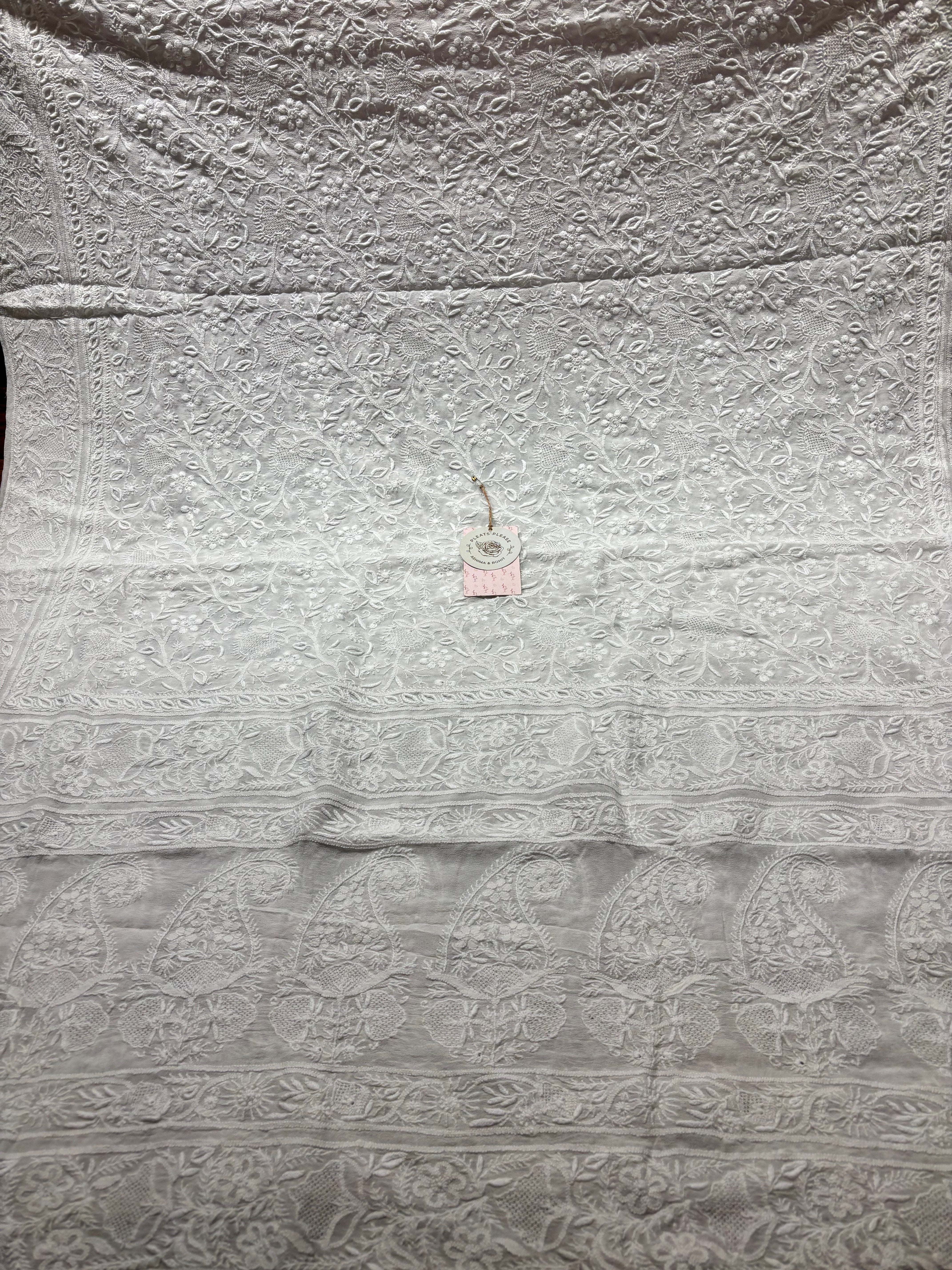 Dyeable Pure & Premium Georgette Chikankari Dupatta