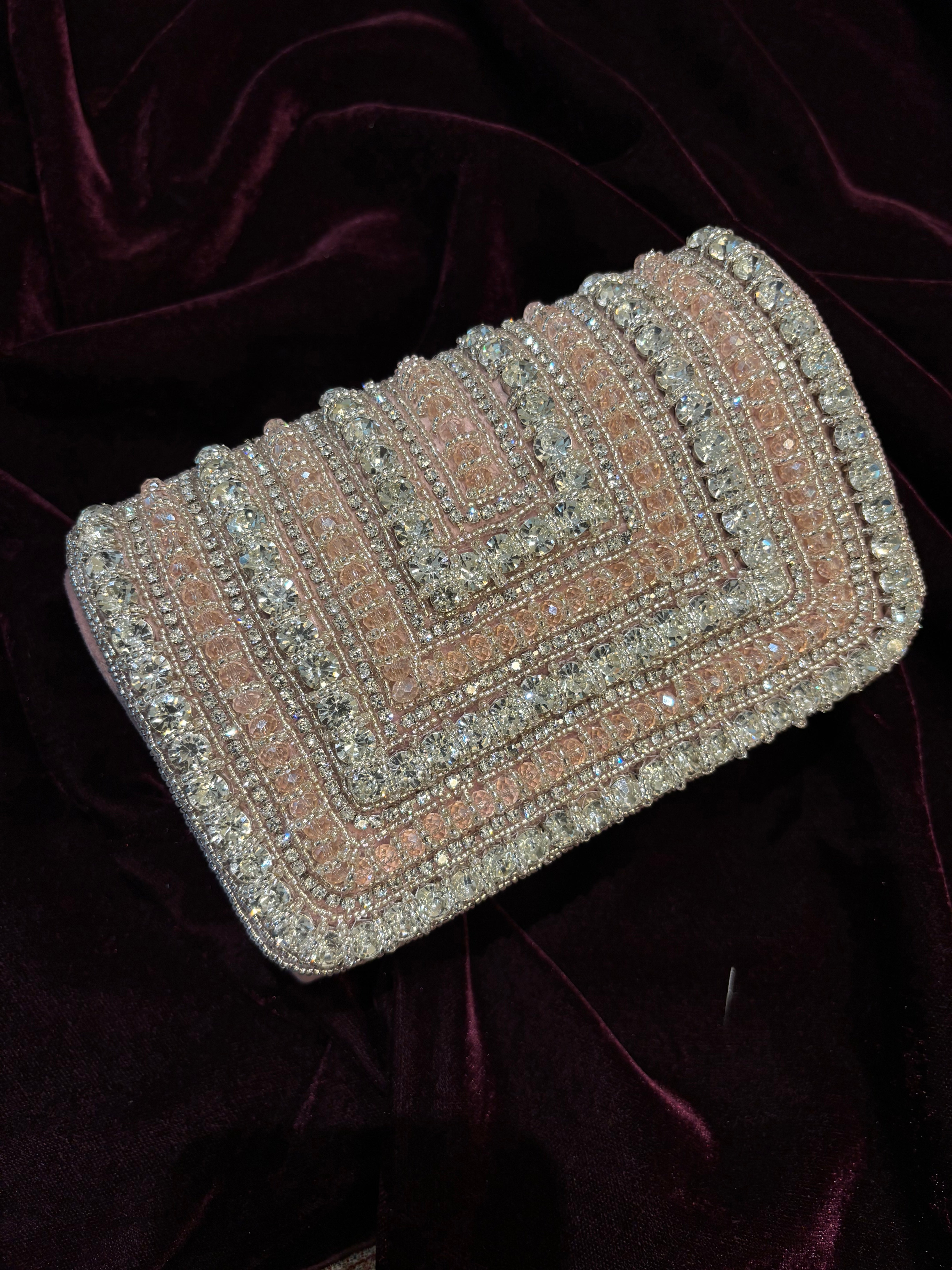 Peach Velvet Clutch
