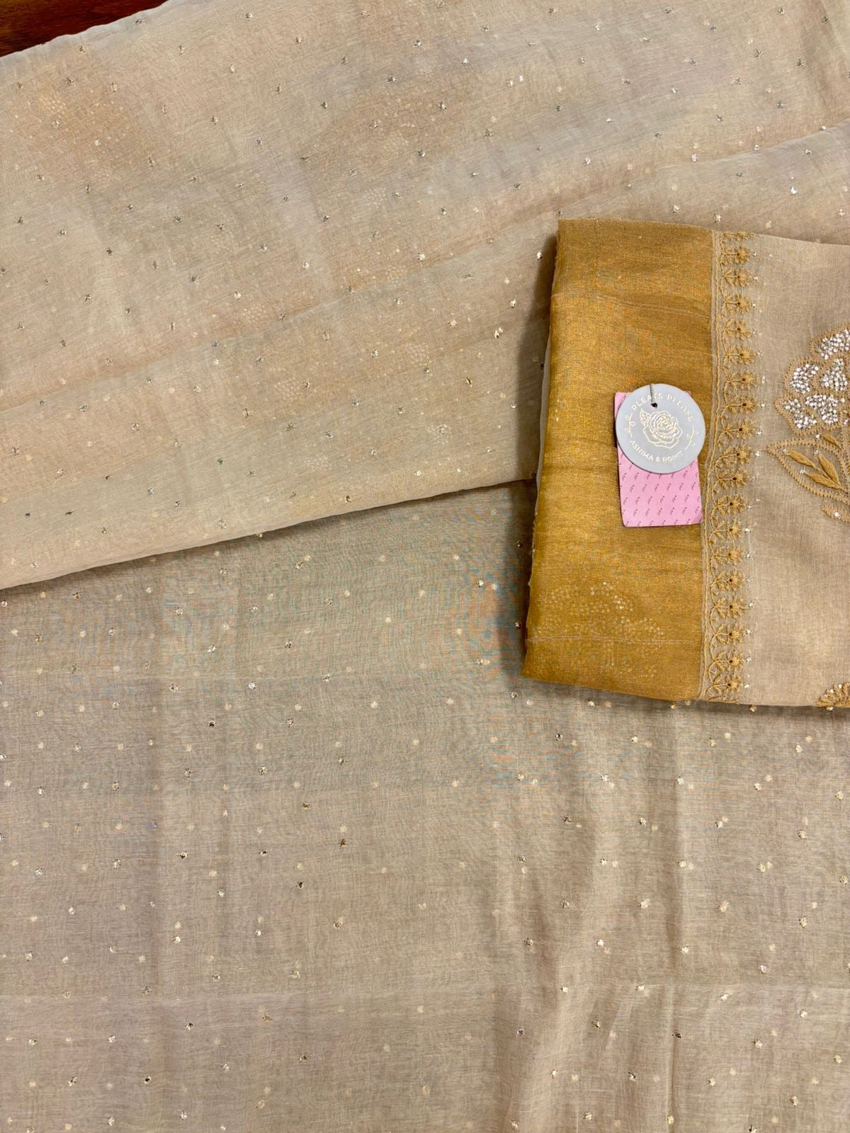 Dyeable Pure & Premium Tissue Chikankari Mukaish Kurta & Dupatta